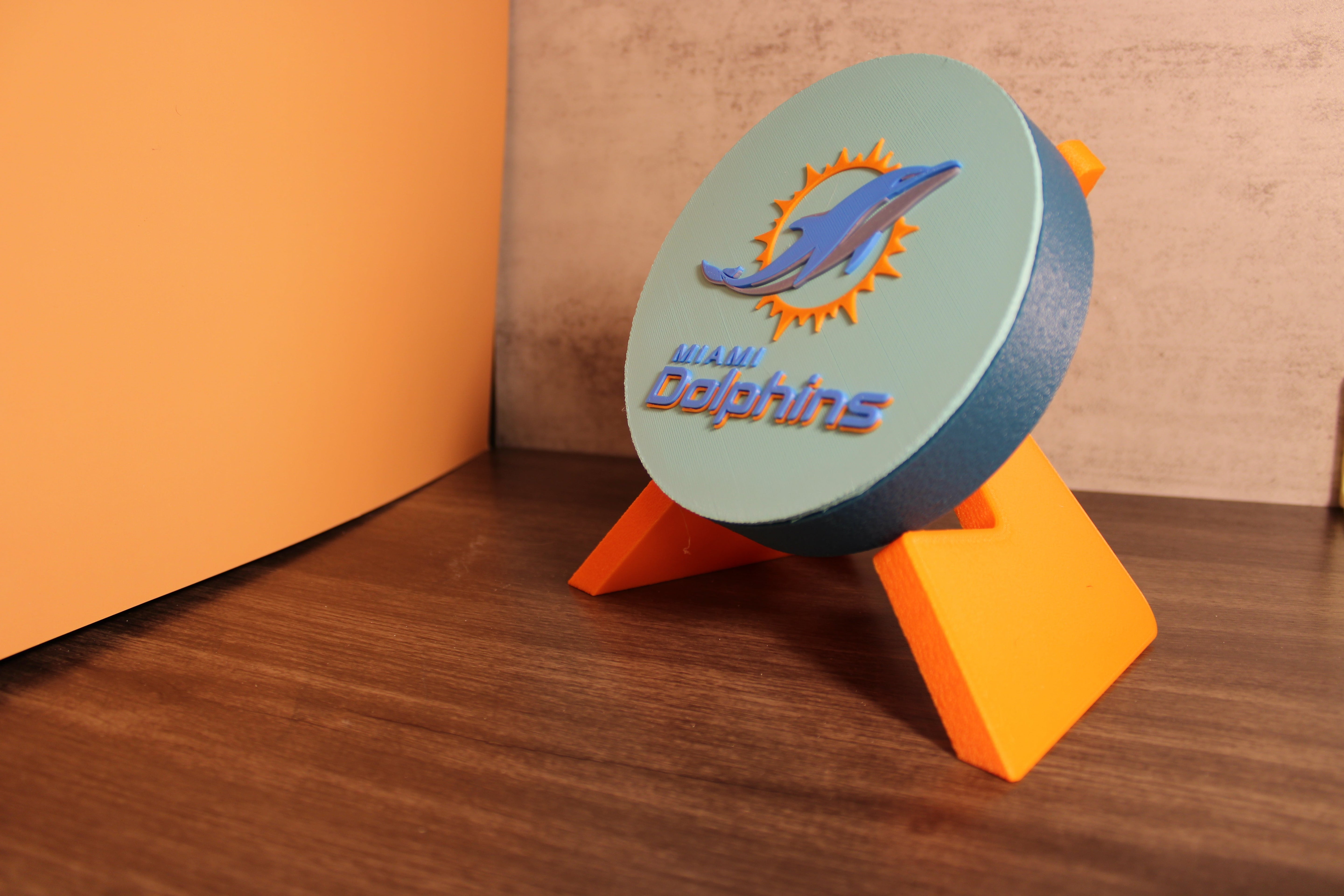 Dolphins 3D Logo Stash Box or Keepsake | Magnetic Compartment Tiki-Taka3D