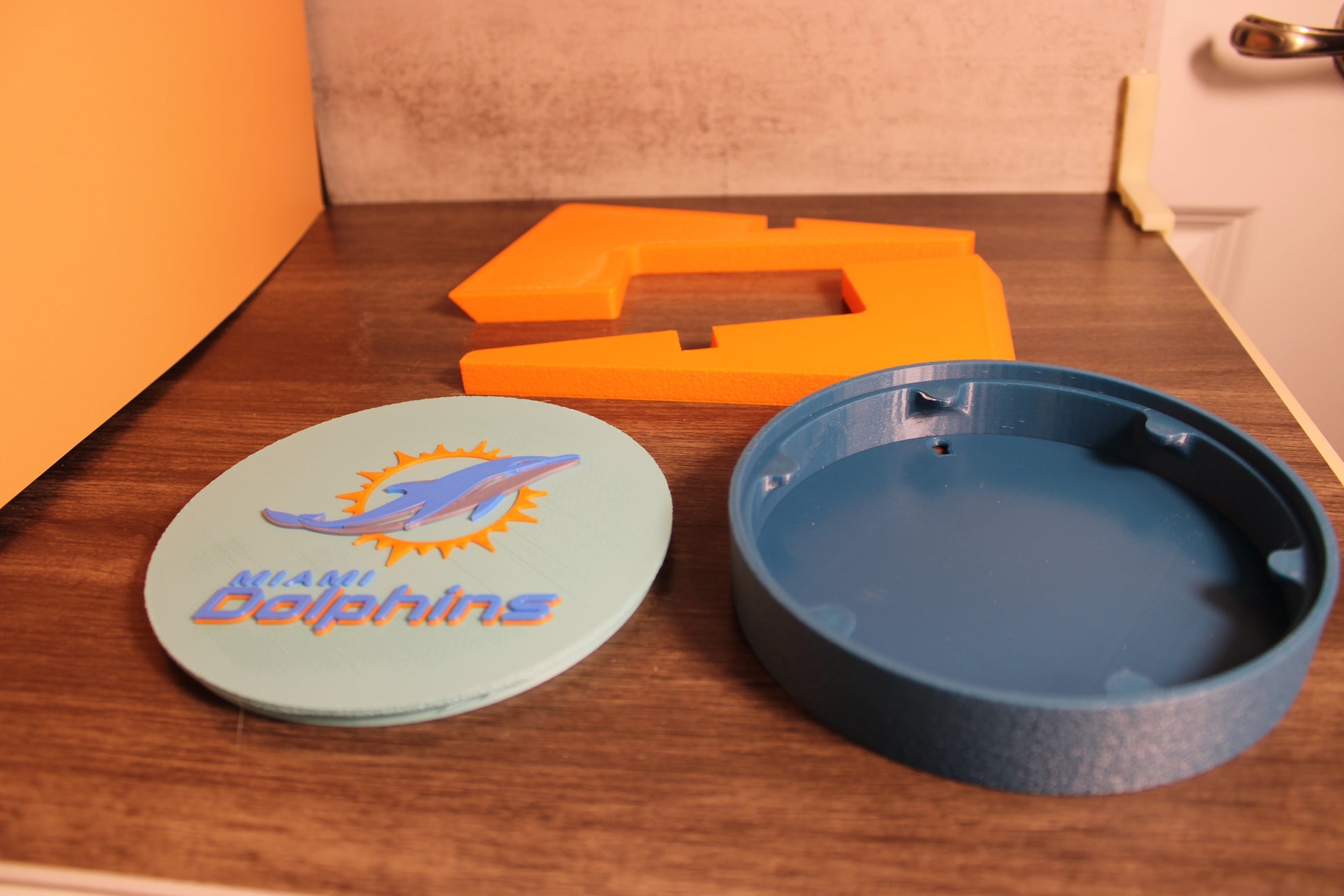 Dolphins 3D Logo Stash Box or Keepsake | Magnetic Compartment Tiki-Taka3D