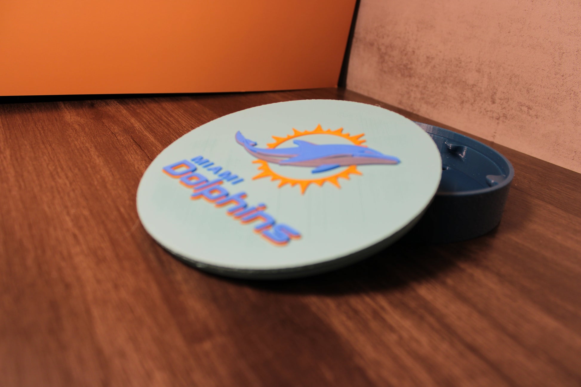 Dolphins 3D Logo Stash Box or Keepsake | Magnetic Compartment Tiki-Taka3D