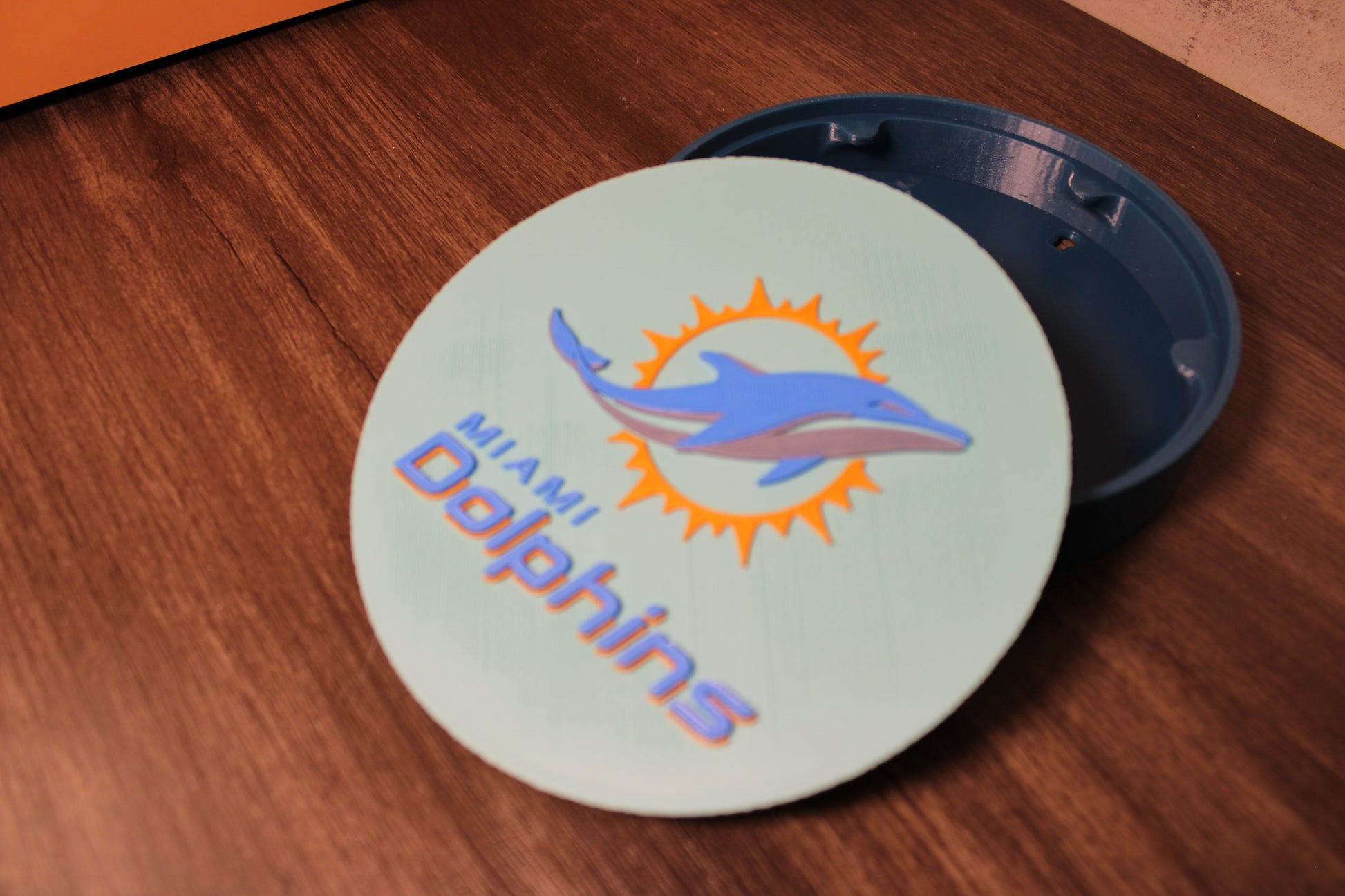 Dolphins 3D Logo Stash Box or Keepsake | Magnetic Compartment Tiki-Taka3D