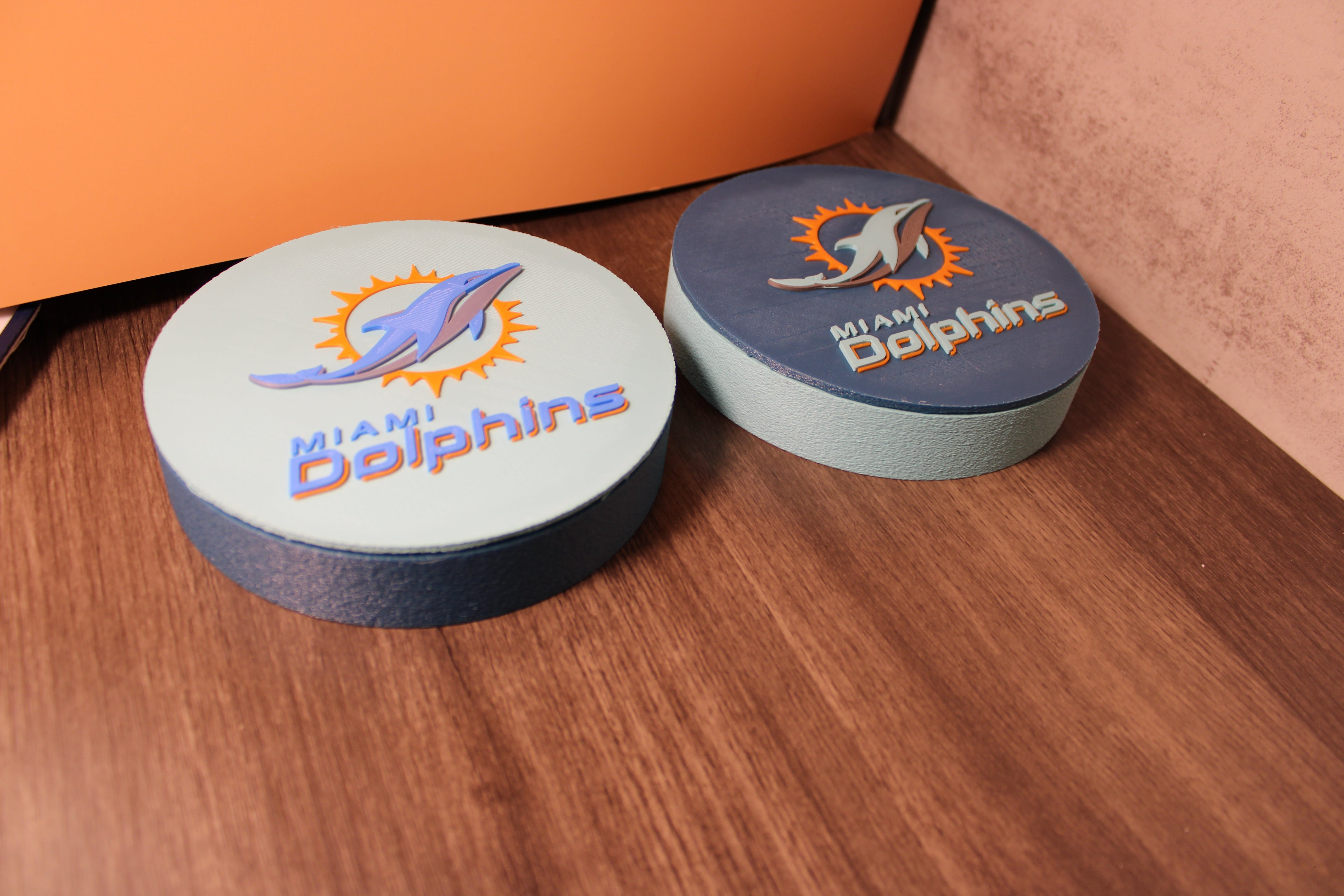Dolphins 3D Logo Stash Box or Keepsake | Magnetic Compartment Tiki-Taka3D