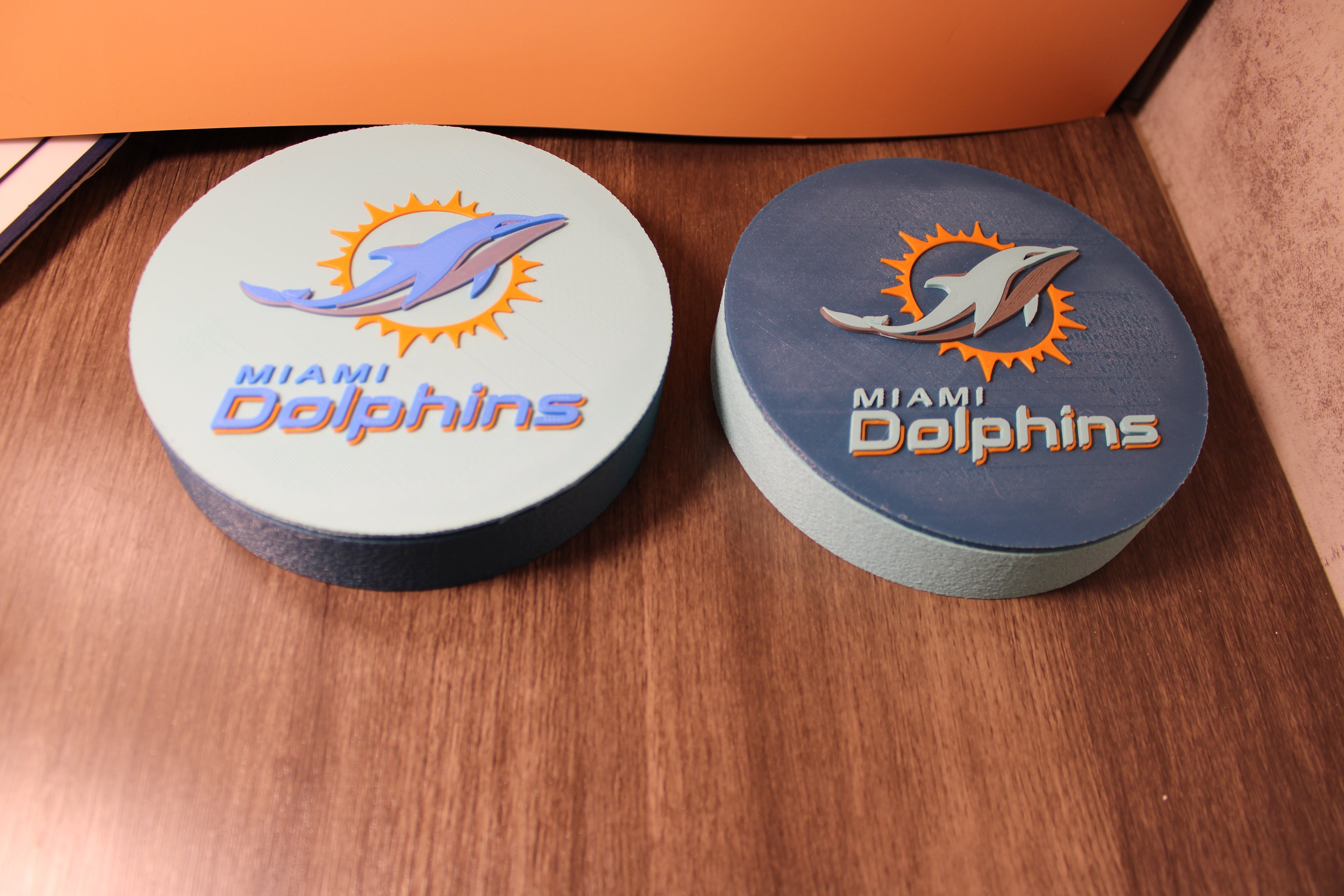 Dolphins 3D Logo Stash Box or Keepsake | Magnetic Compartment Tiki-Taka3D