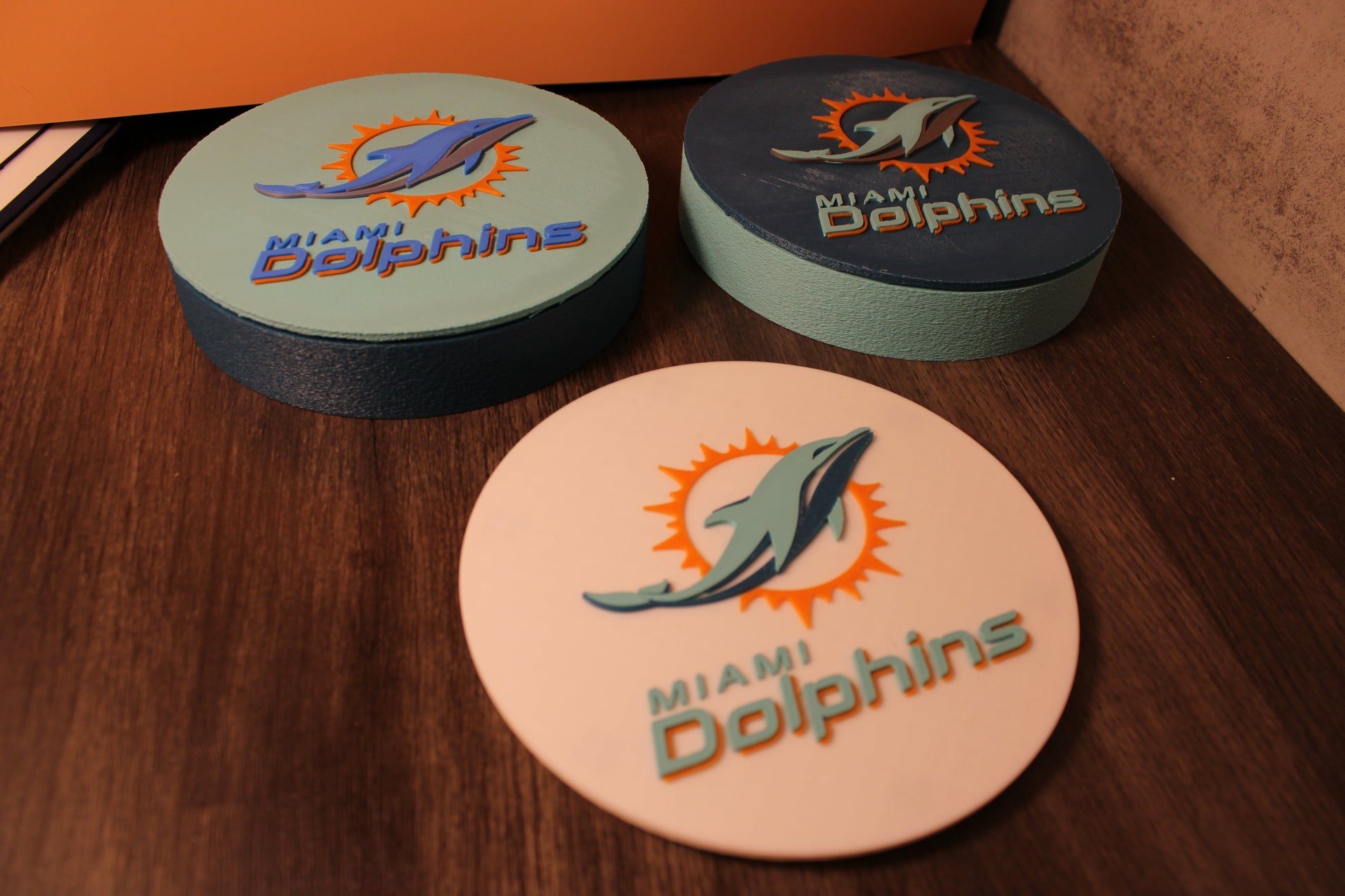 Dolphins 3D Logo Stash Box or Keepsake | Magnetic Compartment Tiki-Taka3D