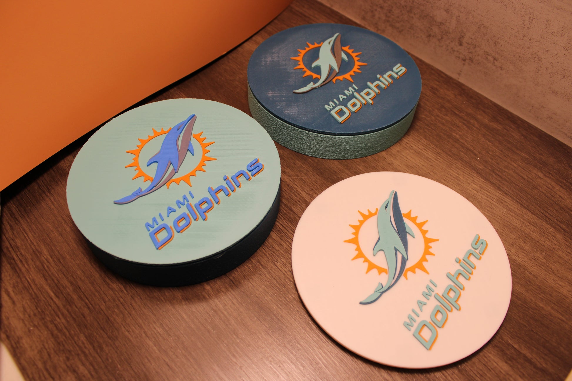 Dolphins 3D Logo Stash Box or Keepsake | Magnetic Compartment Tiki-Taka3D