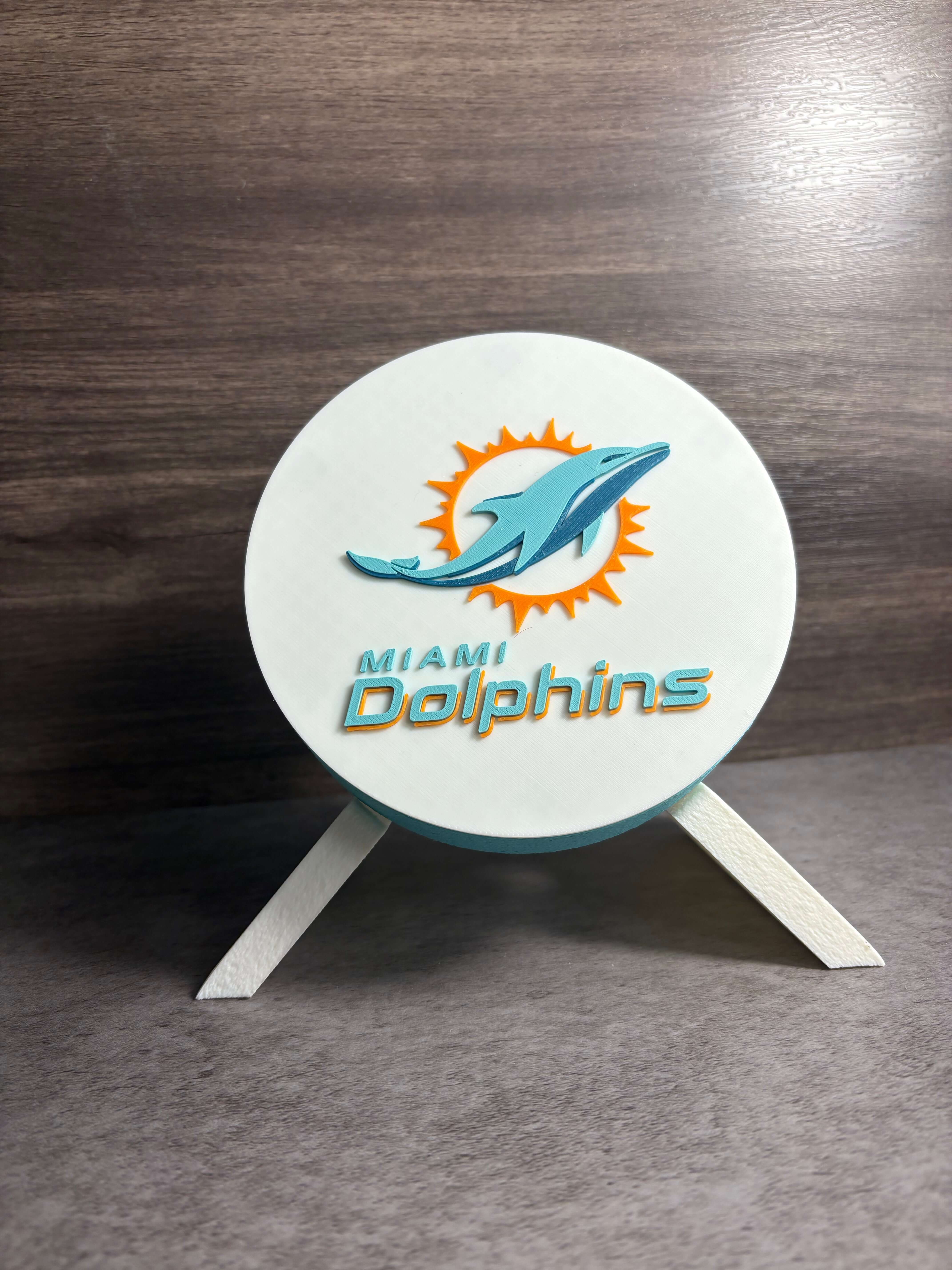 Miami Dolphins 3D Logo Plaque | Magnetic Keepsake Box | NFL Fan Wall Art Decor Tiki-Taka3D