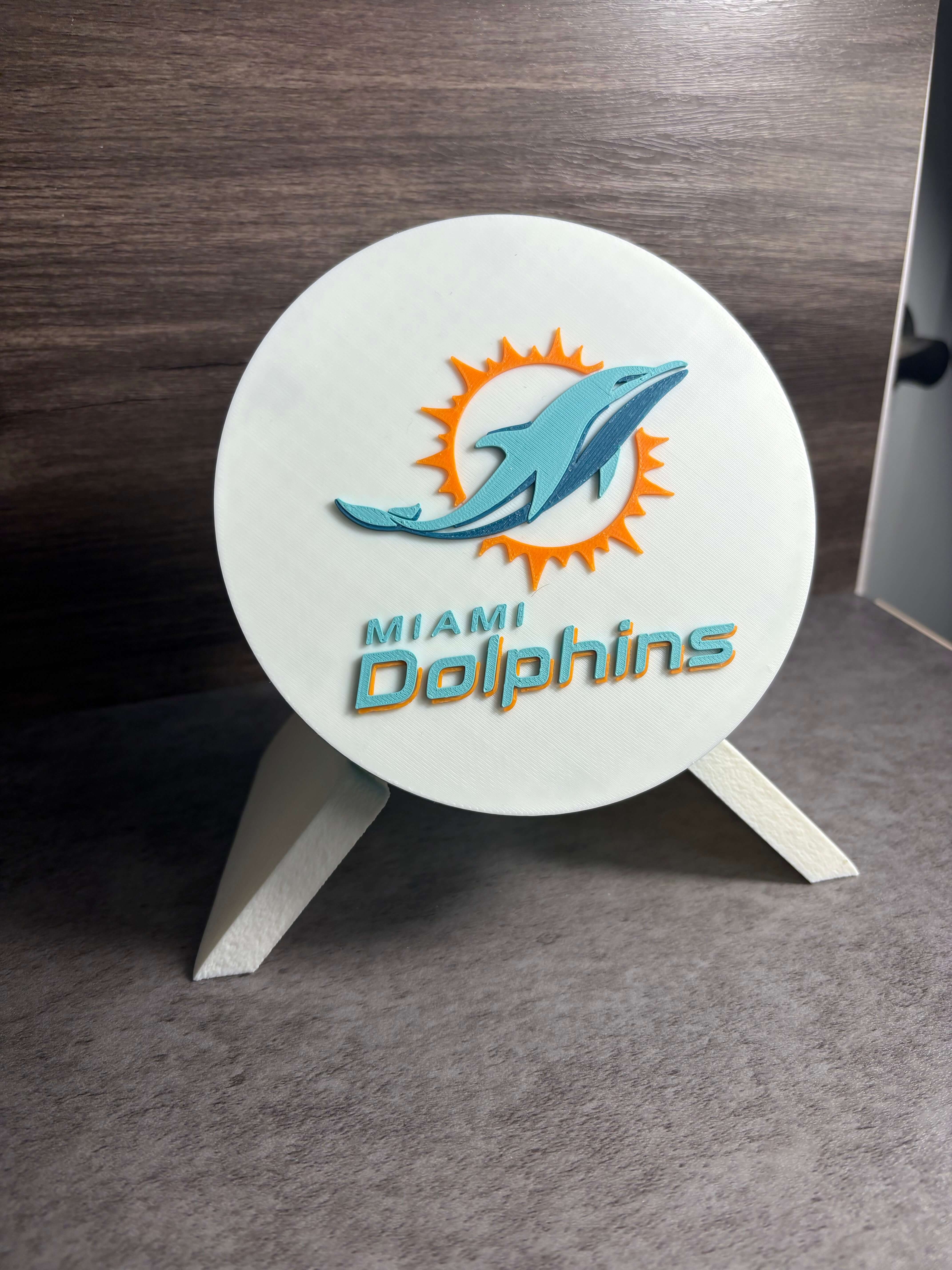 Miami Dolphins 3D Logo Plaque | Magnetic Keepsake Box | NFL Fan Wall Art Decor Tiki-Taka3D