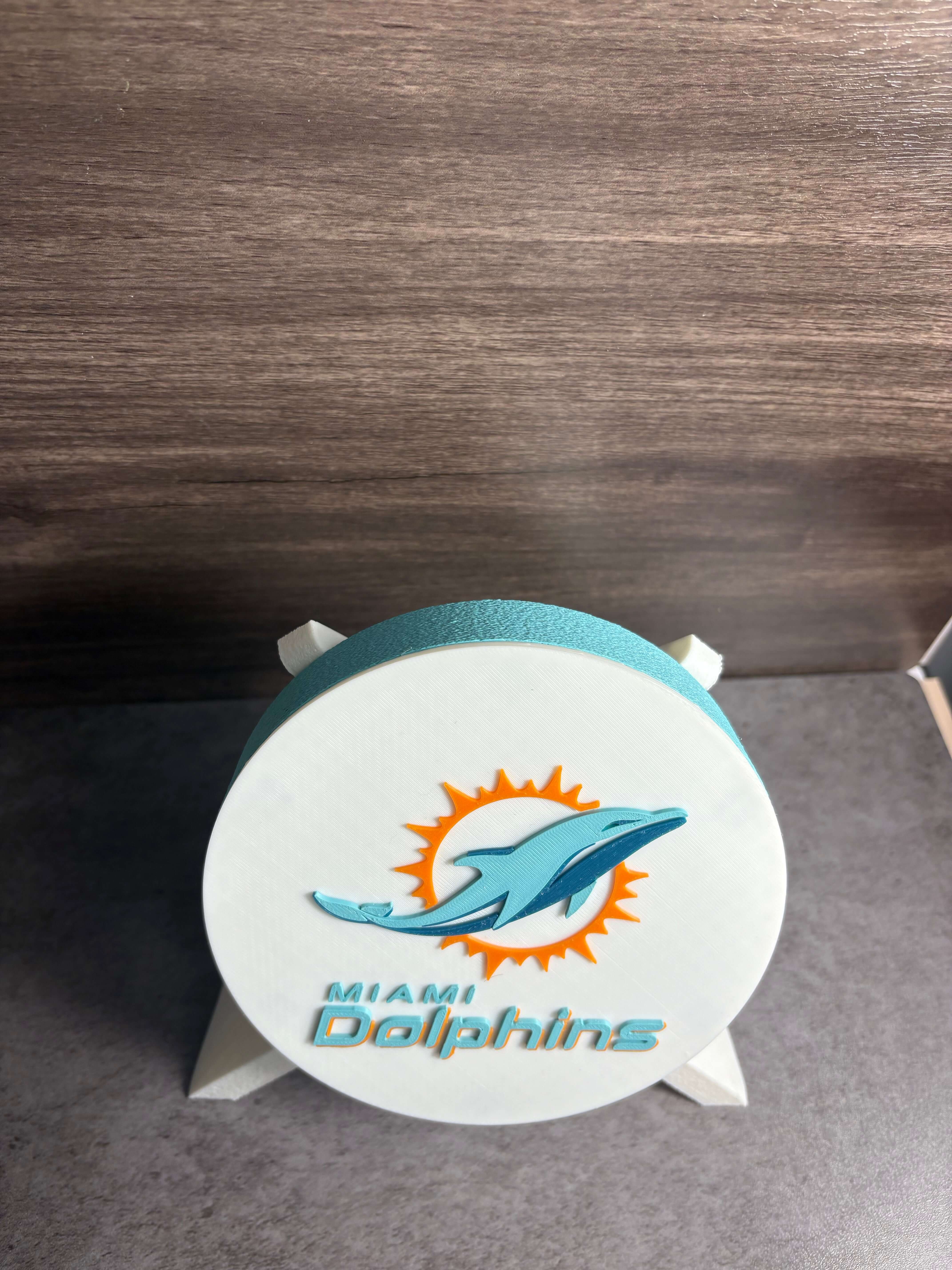 Miami Dolphins 3D Logo Plaque | Magnetic Keepsake Box | NFL Fan Wall Art Decor Tiki-Taka3D