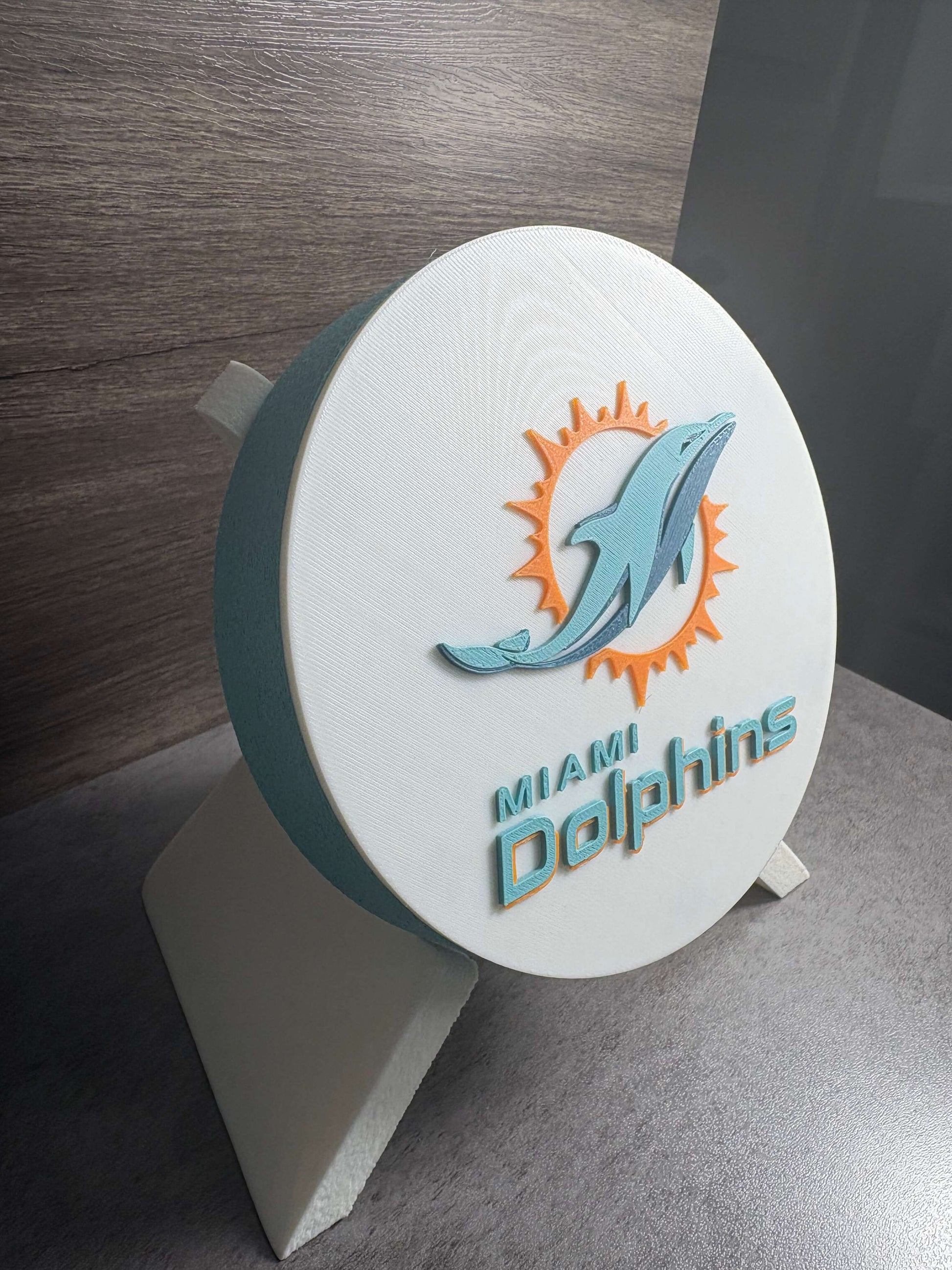 Miami Dolphins 3D Logo Plaque | Magnetic Keepsake Box | NFL Fan Wall Art Decor Tiki-Taka3D