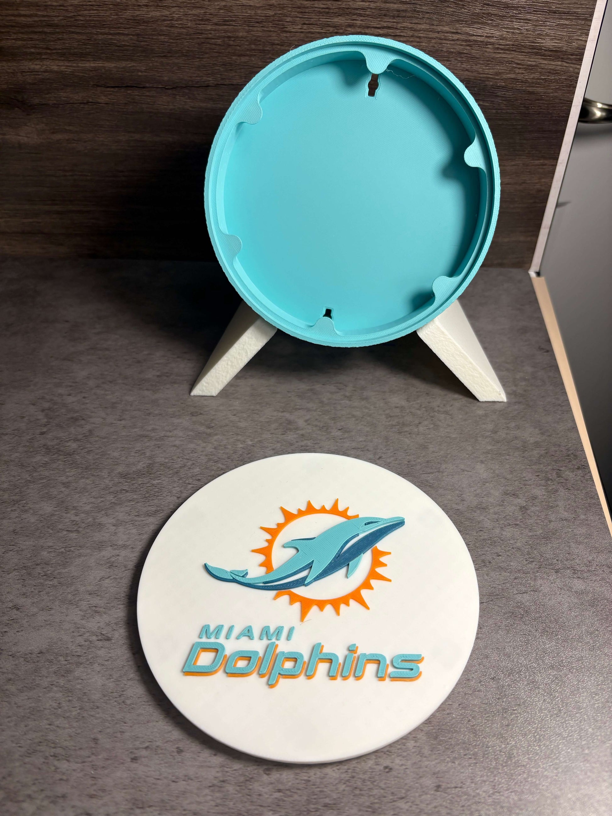 Miami Dolphins 3D Logo Plaque | Magnetic Keepsake Box | NFL Fan Wall Art Decor Tiki-Taka3D