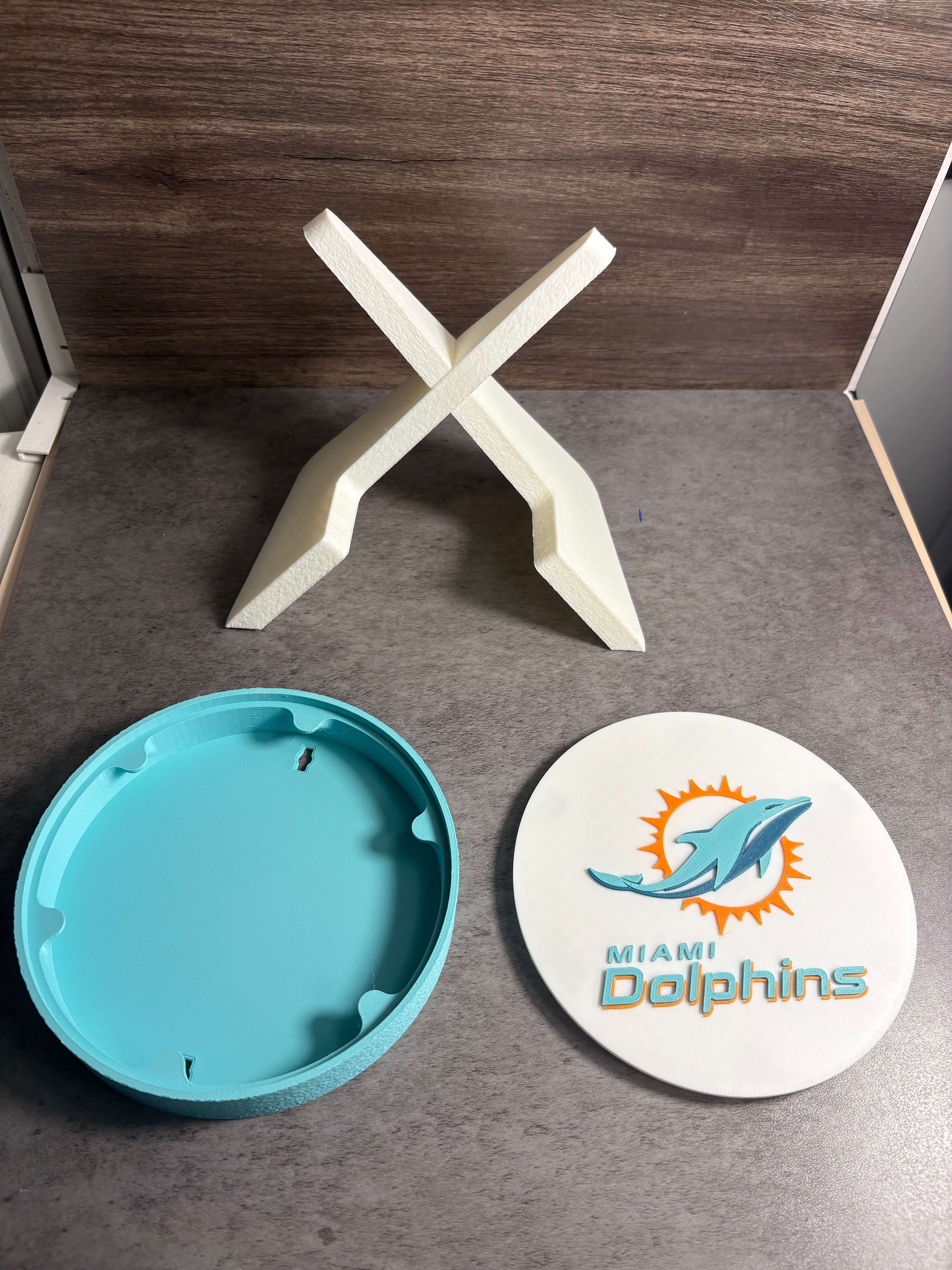 Miami Dolphins 3D Logo Plaque | Magnetic Keepsake Box | NFL Fan Wall Art Decor Tiki-Taka3D