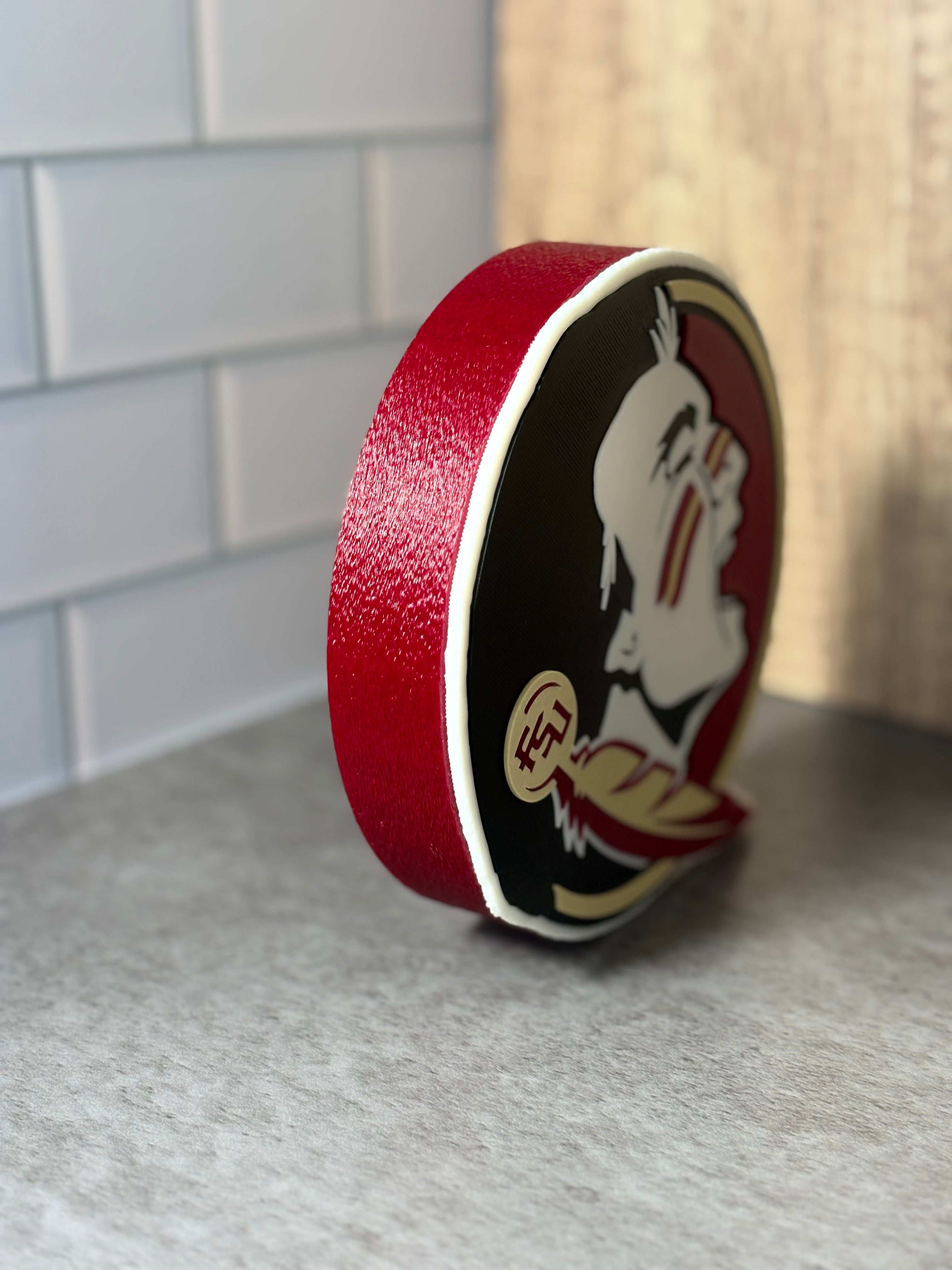 FSU Seminoles 3D Logo Display with Storage Box - Personalized Desk Decor