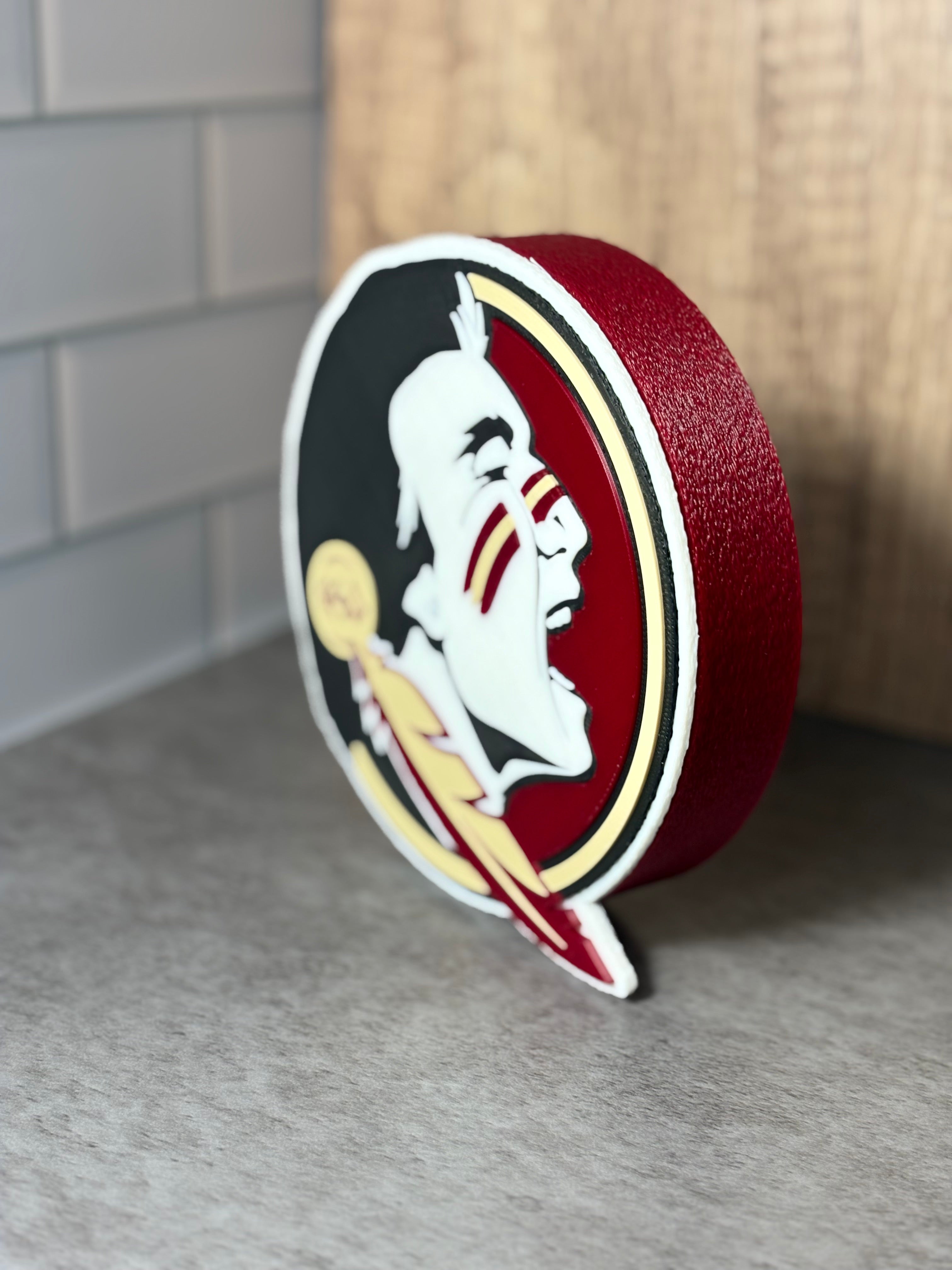 FSU Seminoles 3D Logo Display with Storage Box - Personalized Desk Decor