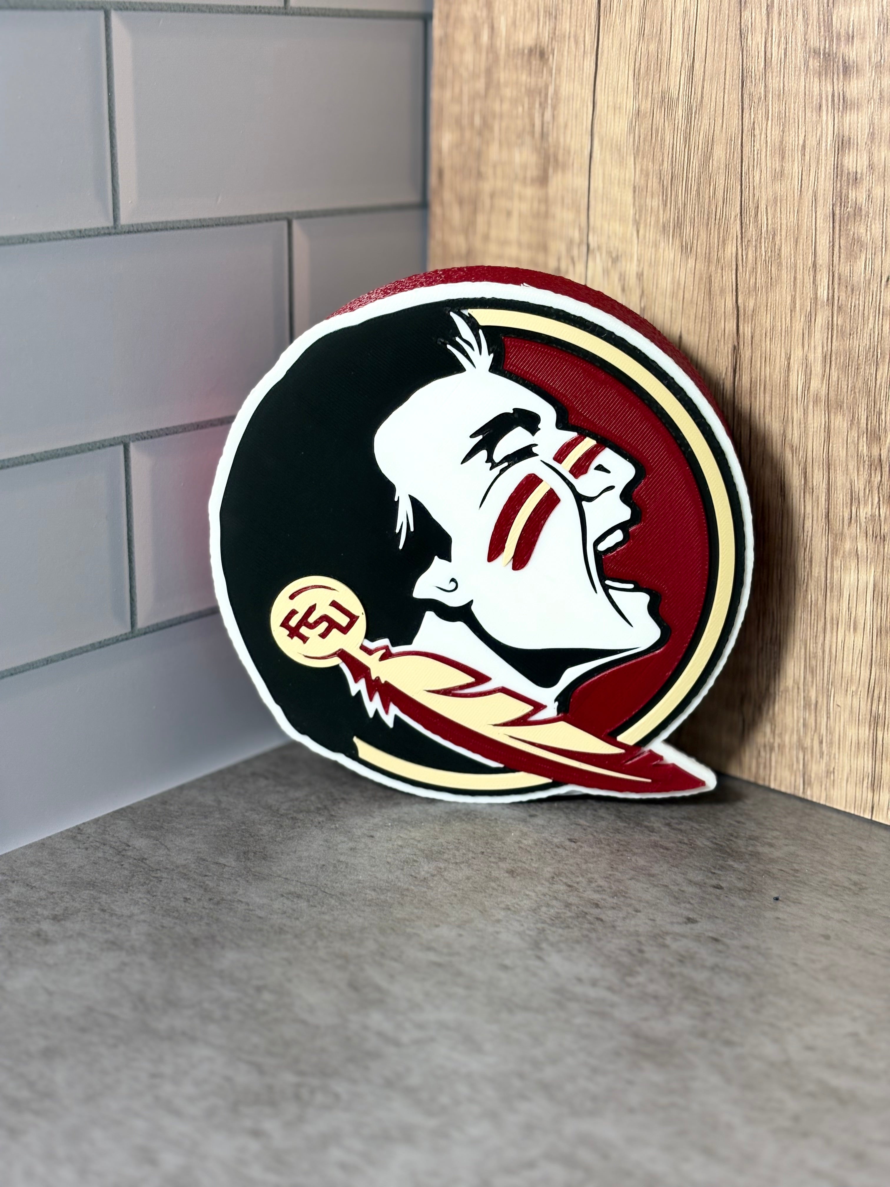 FSU Seminoles 3D Logo Display with Storage Box - Personalized Desk Decor