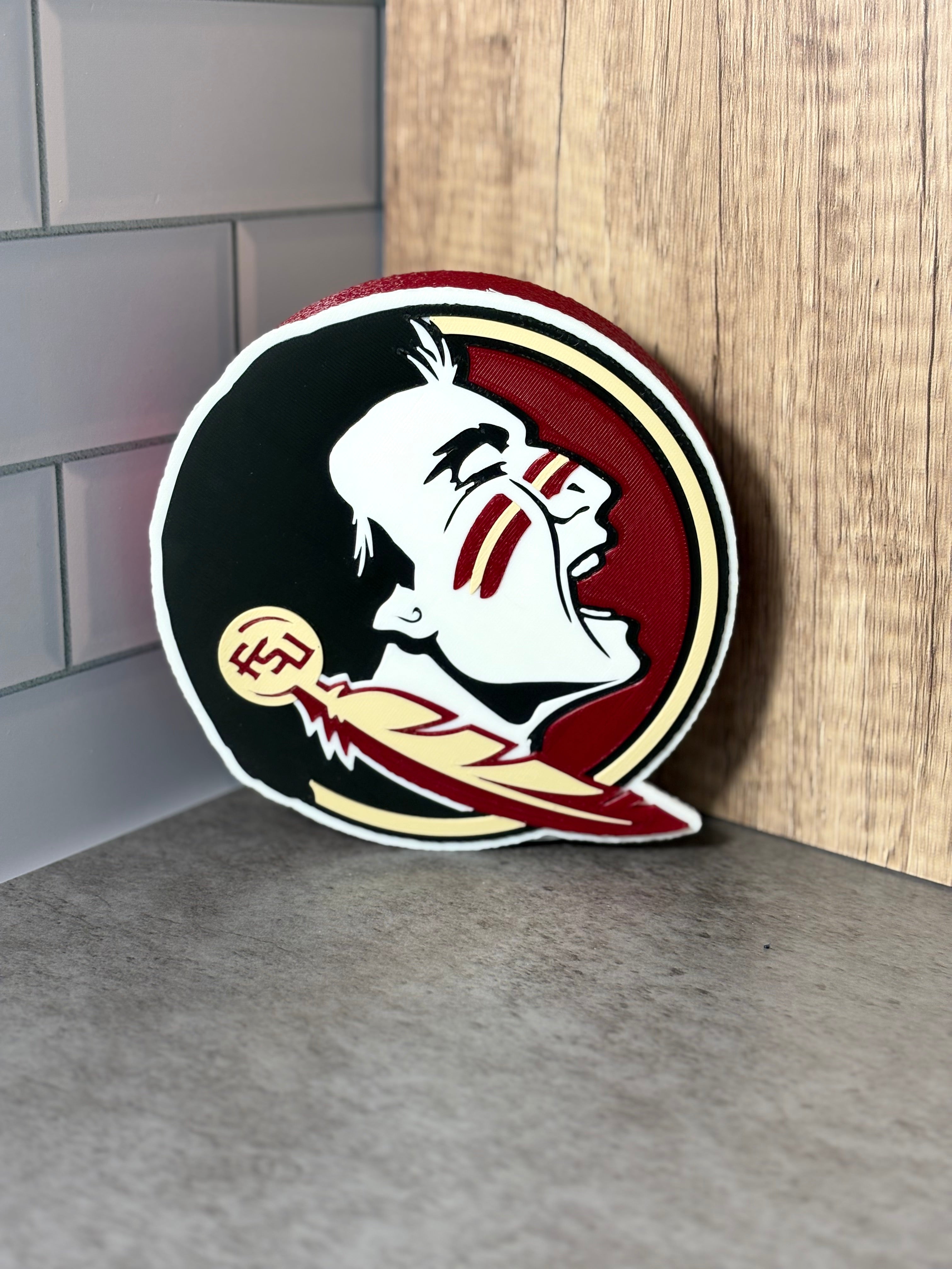 FSU Seminoles 3D Logo Display with Storage Box - Personalized Desk Decor