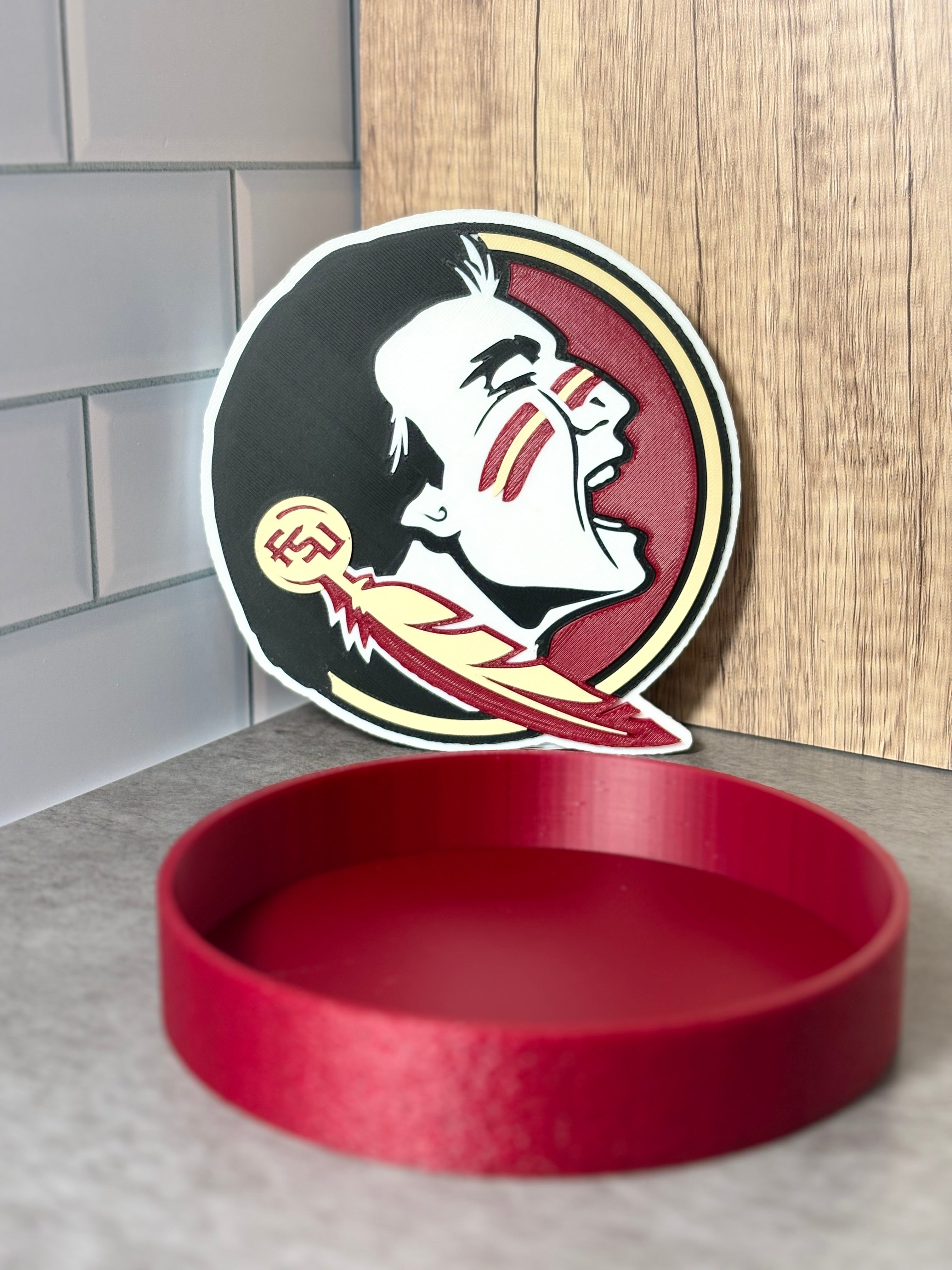 FSU Seminoles 3D Logo Display with Storage Box - Personalized Desk Decor