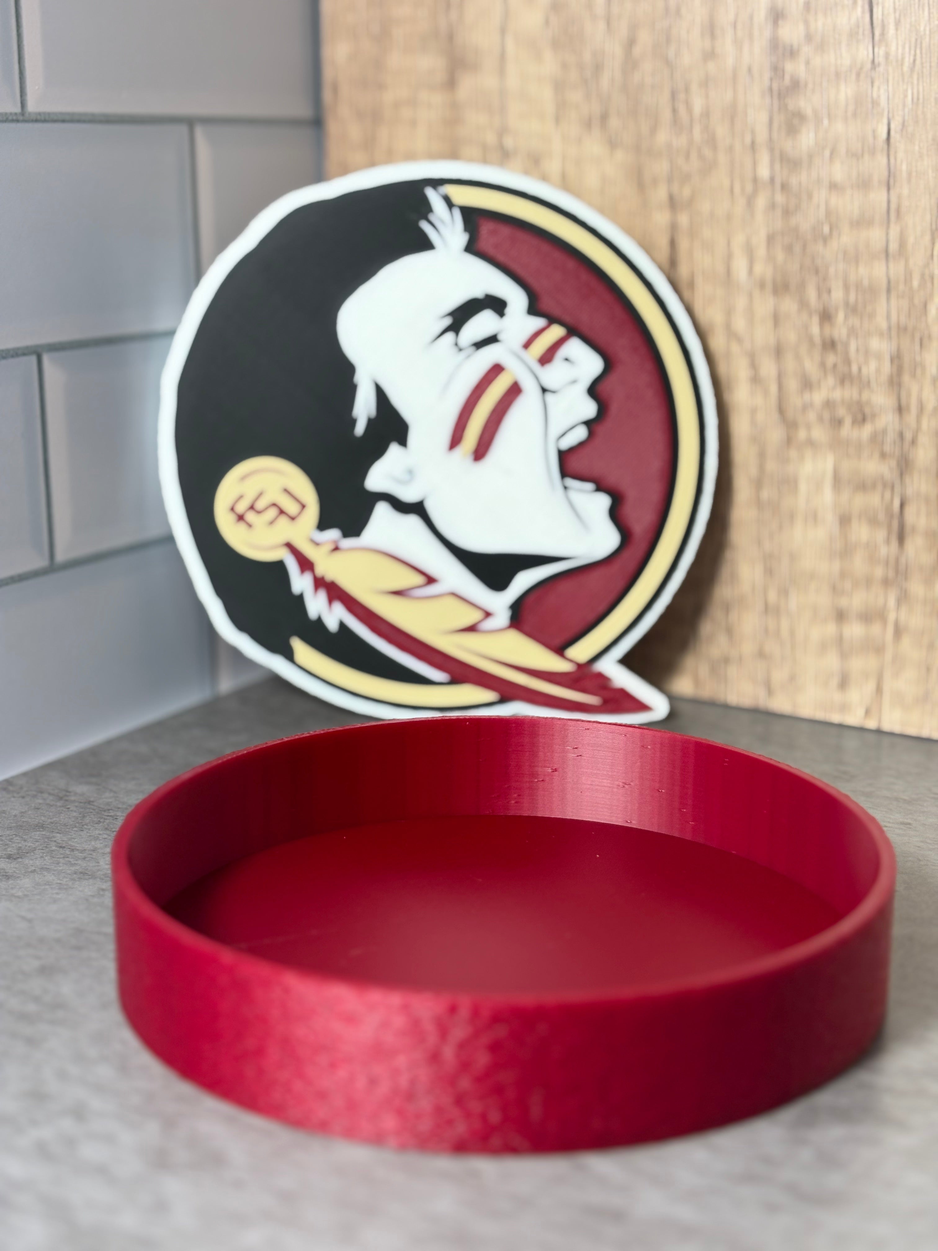FSU Seminoles 3D Logo Display with Storage Box - Personalized Desk Decor