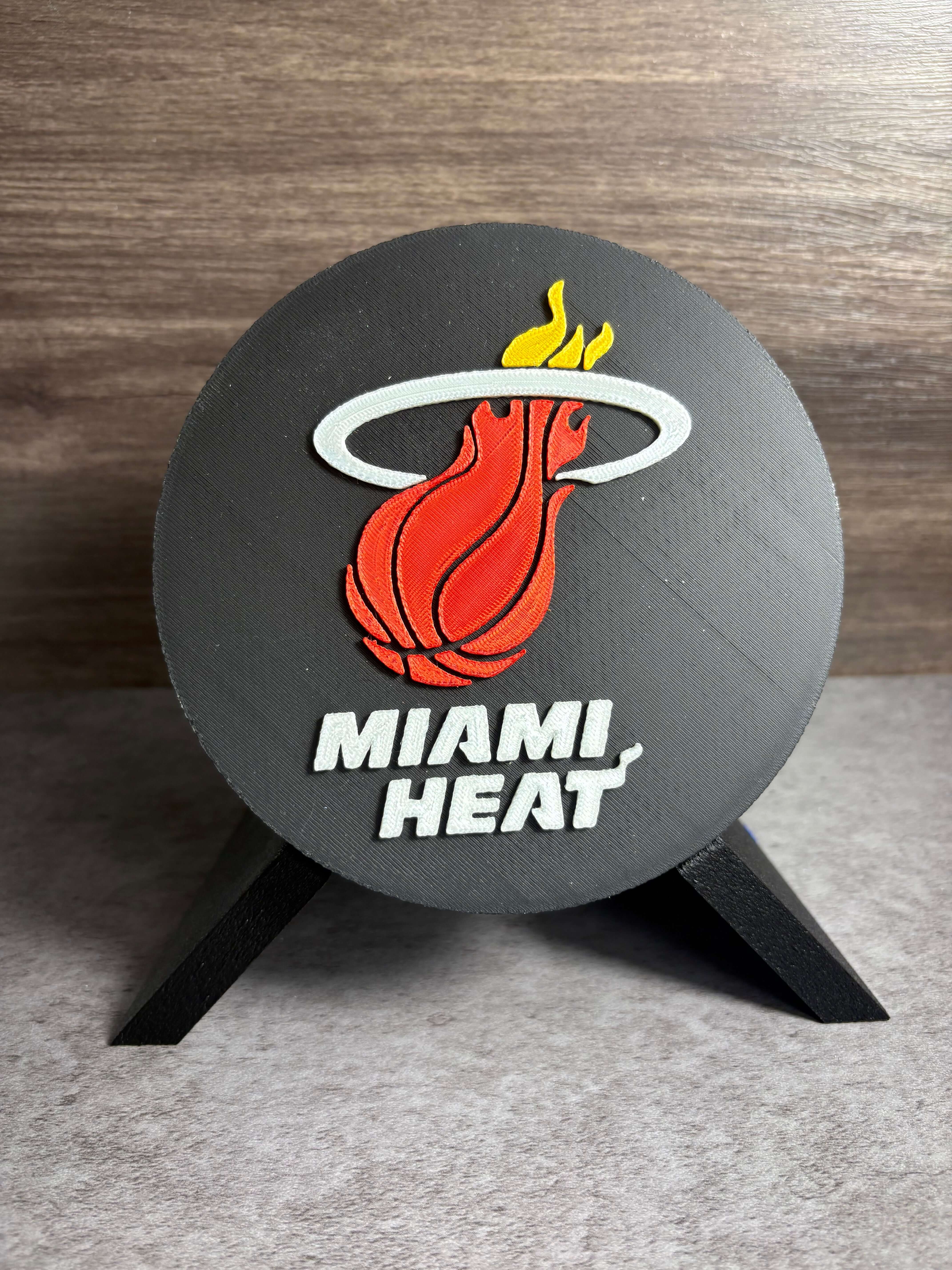 Miami Heat 3D Logo Plaque | Magnetic Keepsake Box | NBA Fan Wall Art Decor Tiki-Taka3D