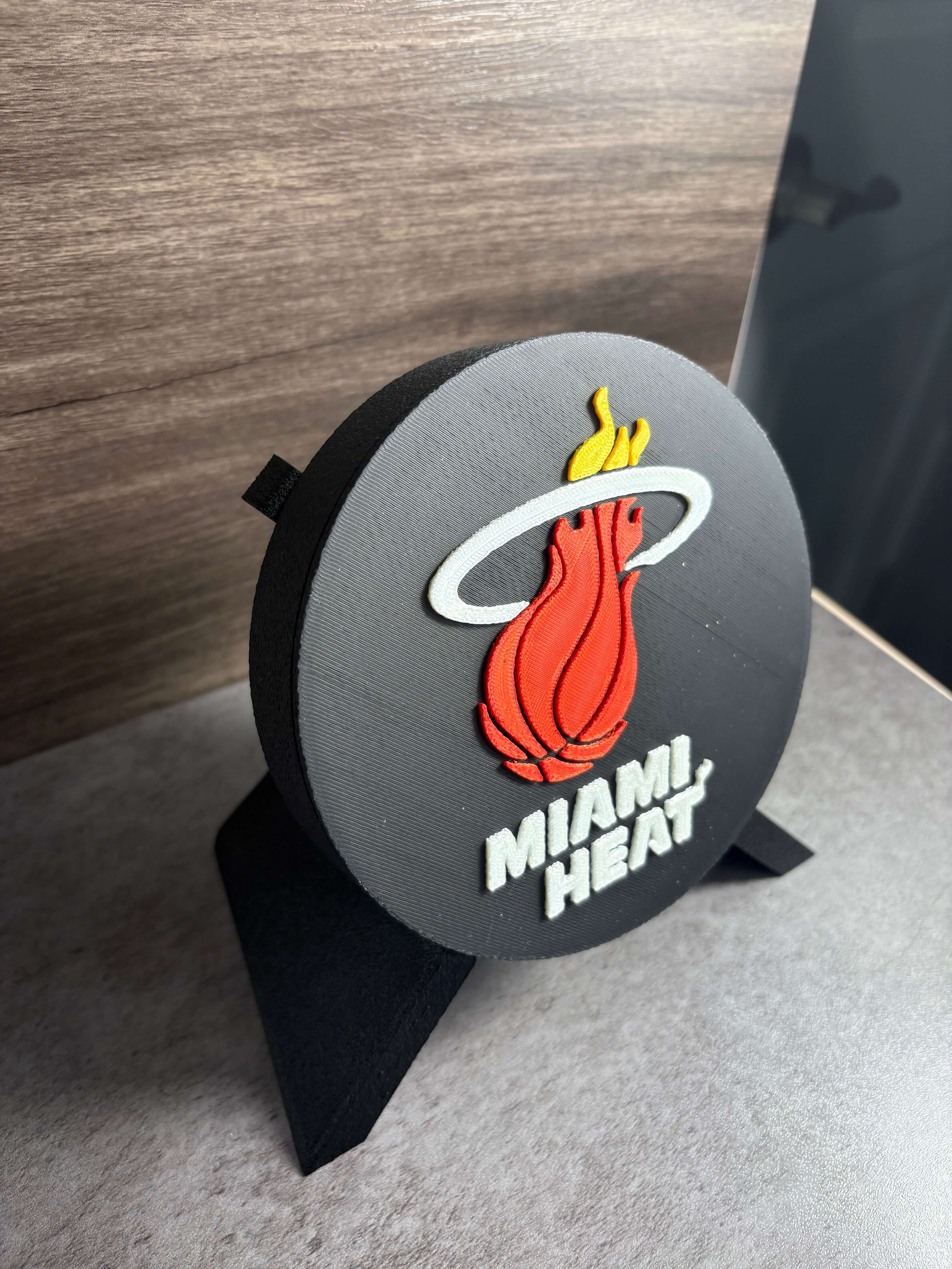 Miami Heat 3D Logo Plaque | Magnetic Keepsake Box | NBA Fan Wall Art Decor Tiki-Taka3D