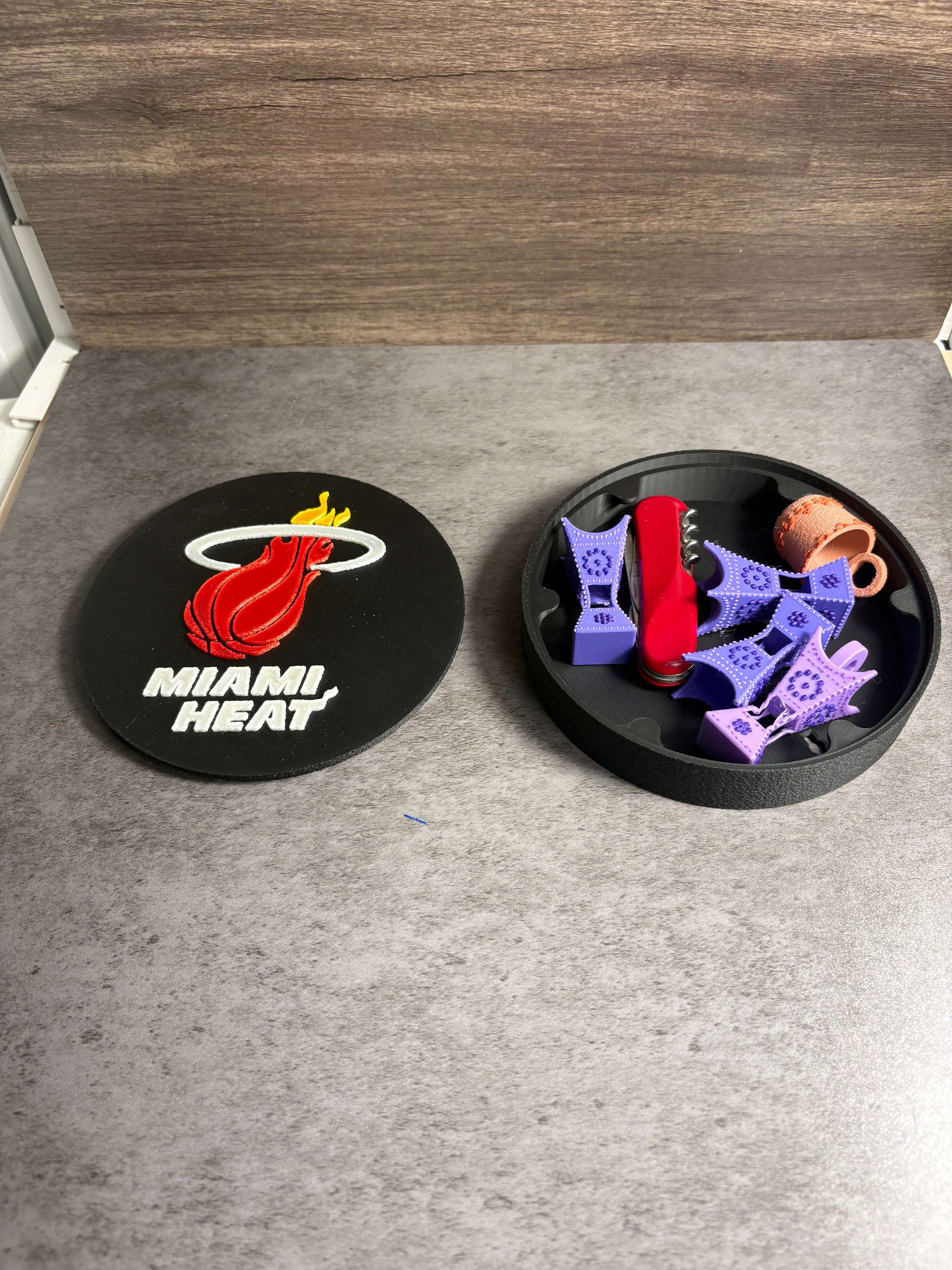 Miami Heat 3D Logo Plaque | Magnetic Keepsake Box | NBA Fan Wall Art Decor Tiki-Taka3D