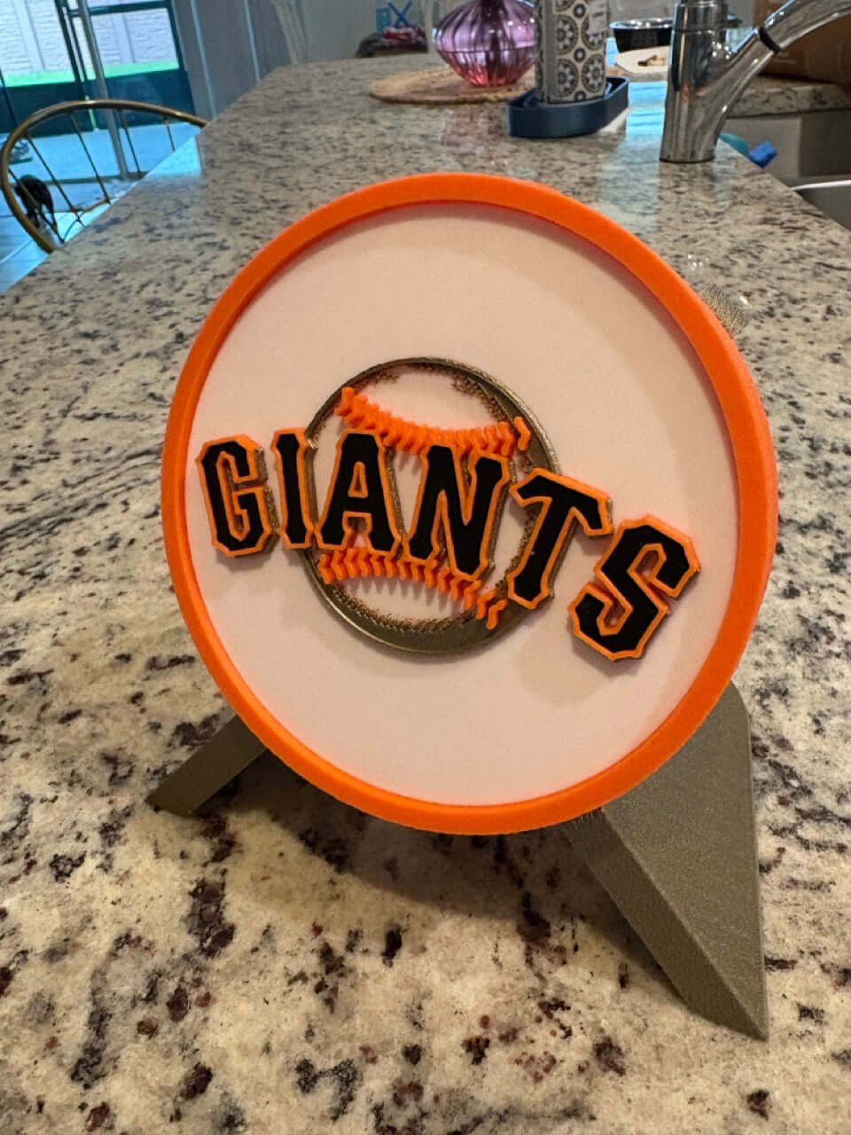 Customized San Francisco Giants 3D printed plaque with vibrant colors, ideal for sports decor or gifts.