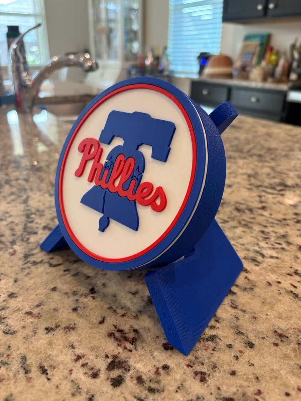 Customized 3D printed Philadelphia Phillies plaque in vibrant colors, perfect for baseball fans and sports decor.