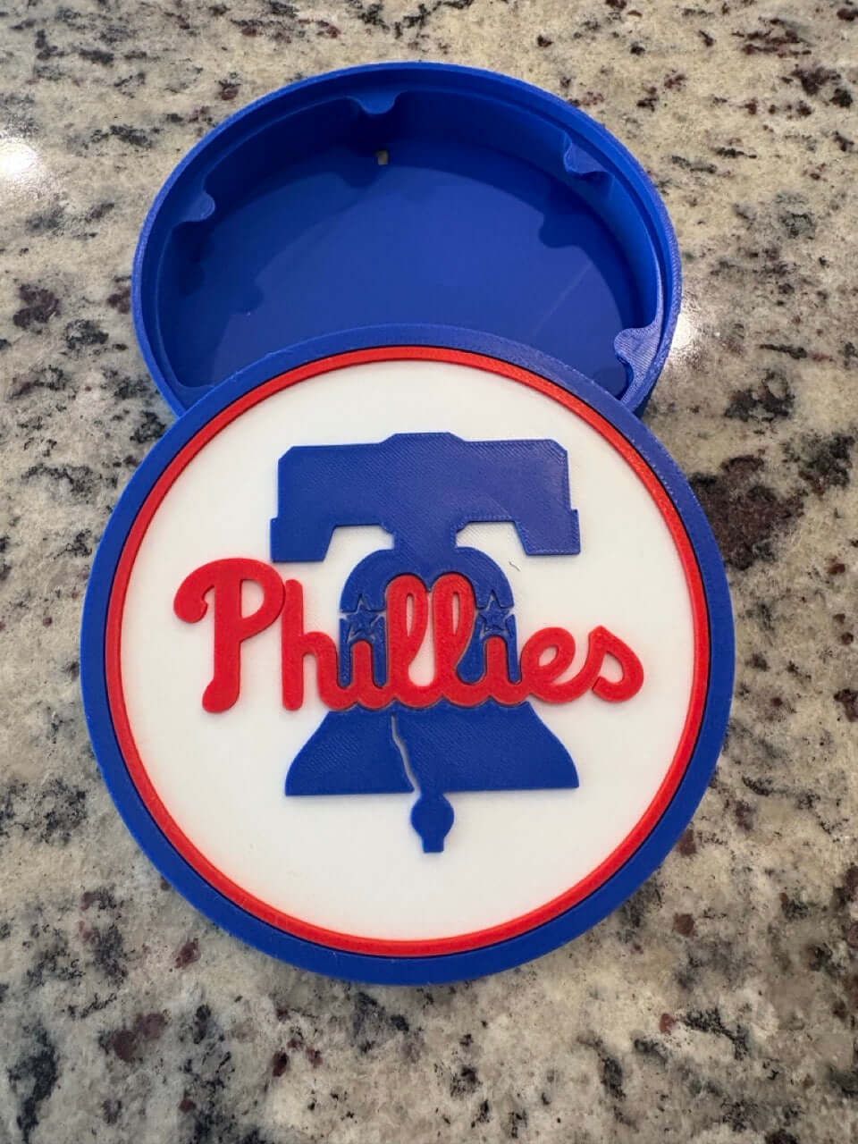 Customized Philadelphia Phillies 3D printed plaque with vibrant colors and unique design, perfect sports decor for fans.