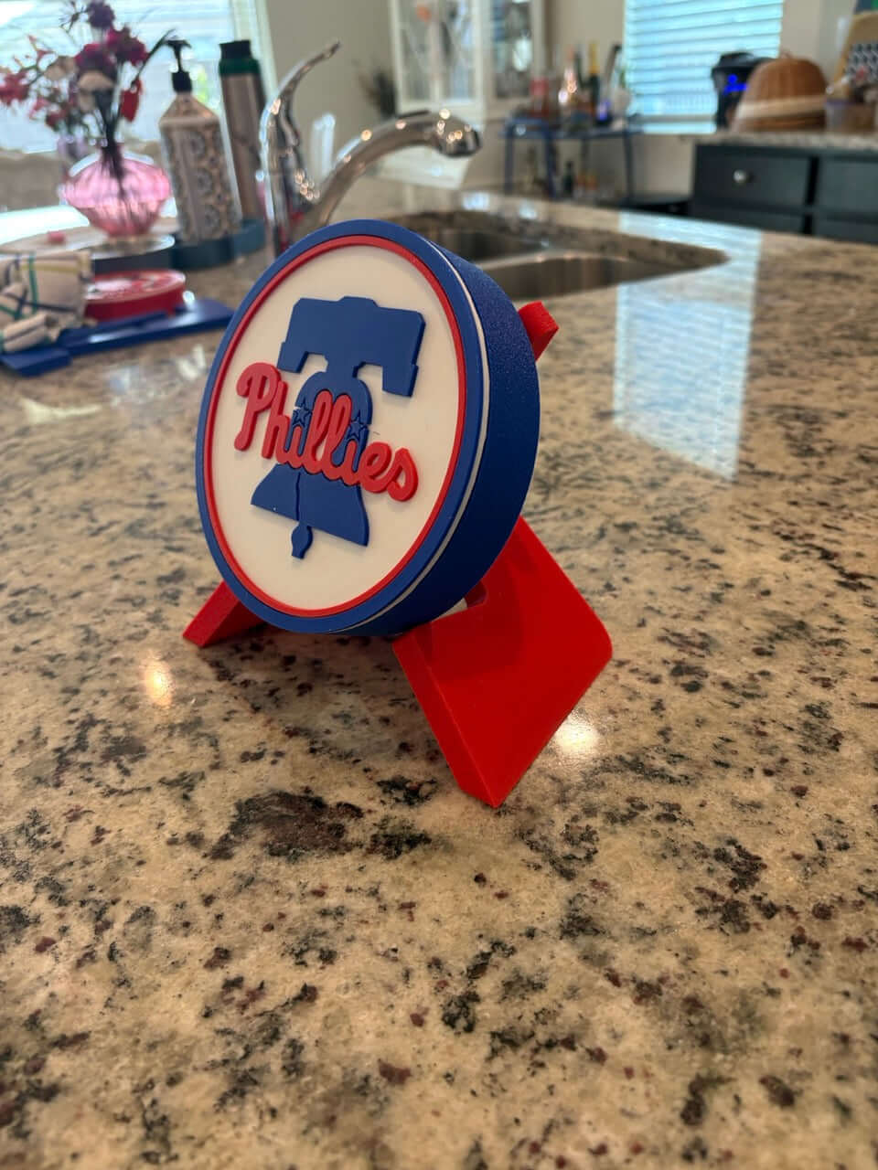 Customized 3D printed Philadelphia Phillies plaque, colorful sports decor for fans, no assembly required, unique gift.