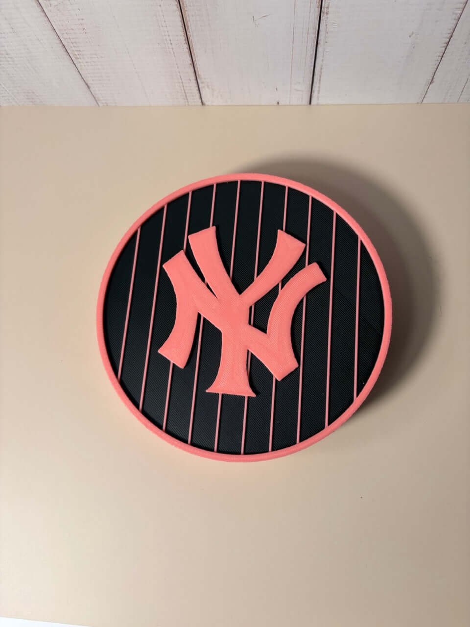 NY Yankees 3D logo stash box in vibrant pink and black, unique piece, premium quality material, no assembly required.