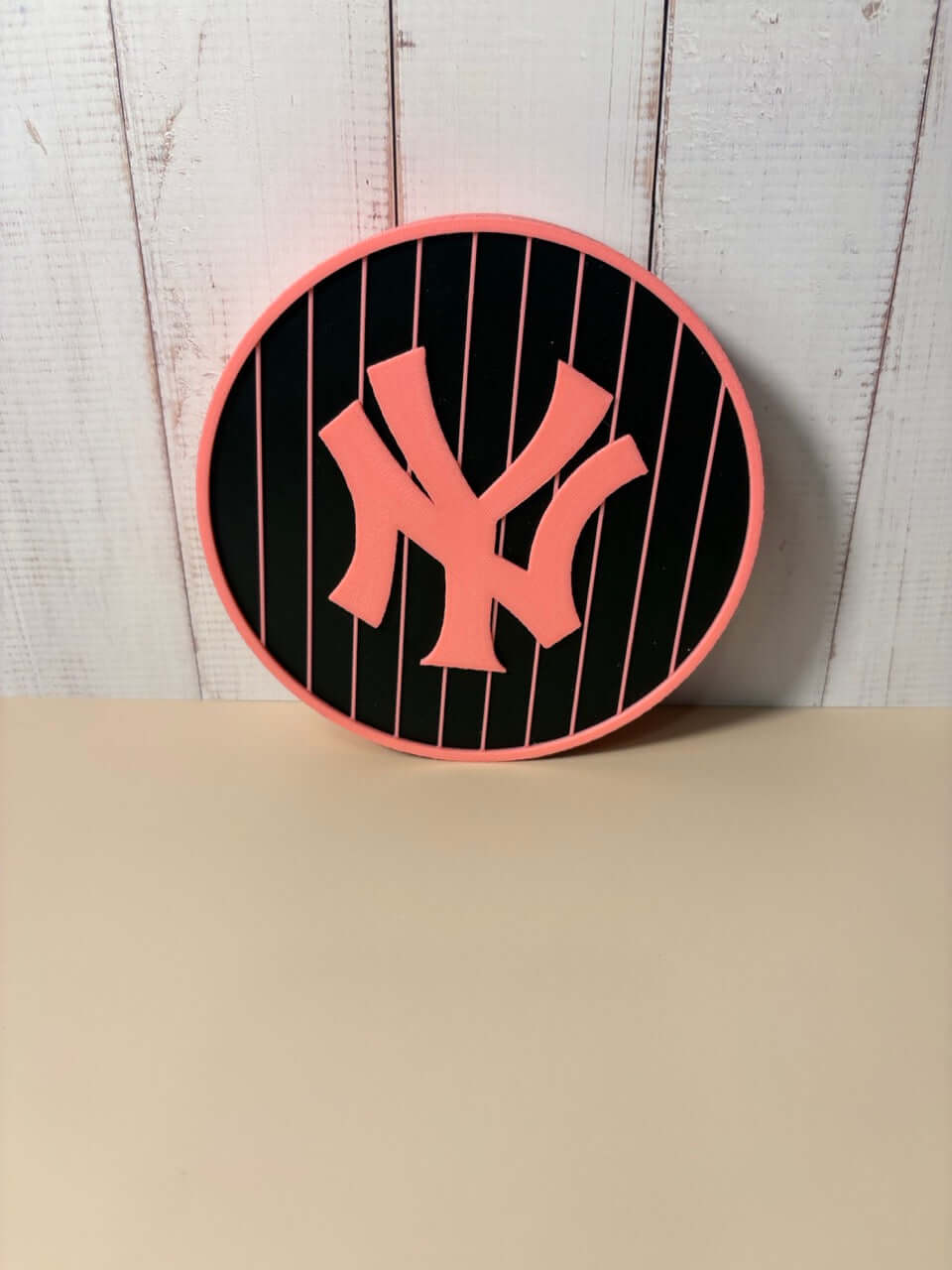 NY Yankees 3D logo stash box in pink with vibrant colors, made from high-quality materials, perfect for sports fans.