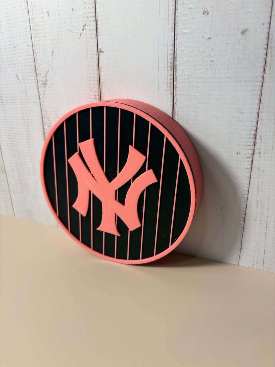 NY Yankees 3D Logo Stash Box in vibrant pink color, showcasing unique multicolor printing and premium quality materials.