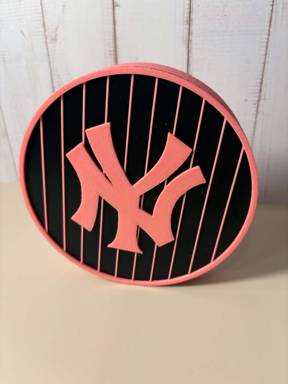 NY Yankees 3D Logo Stash Box in pink with vibrant colors, showcasing unique design and high quality materials