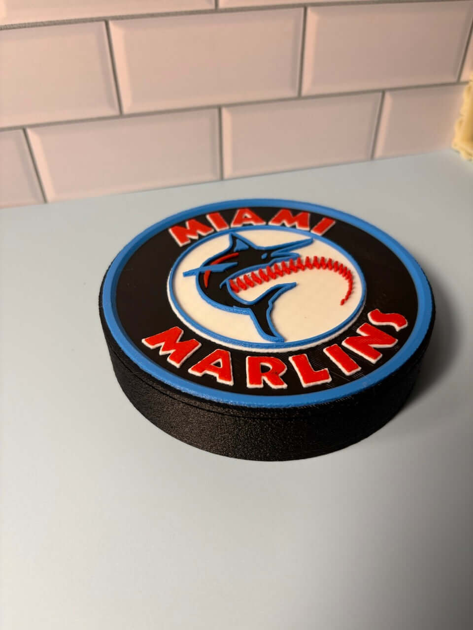 Miami Marlins 3D logo stash box featuring vibrant colors and high-quality materials for sports fans.