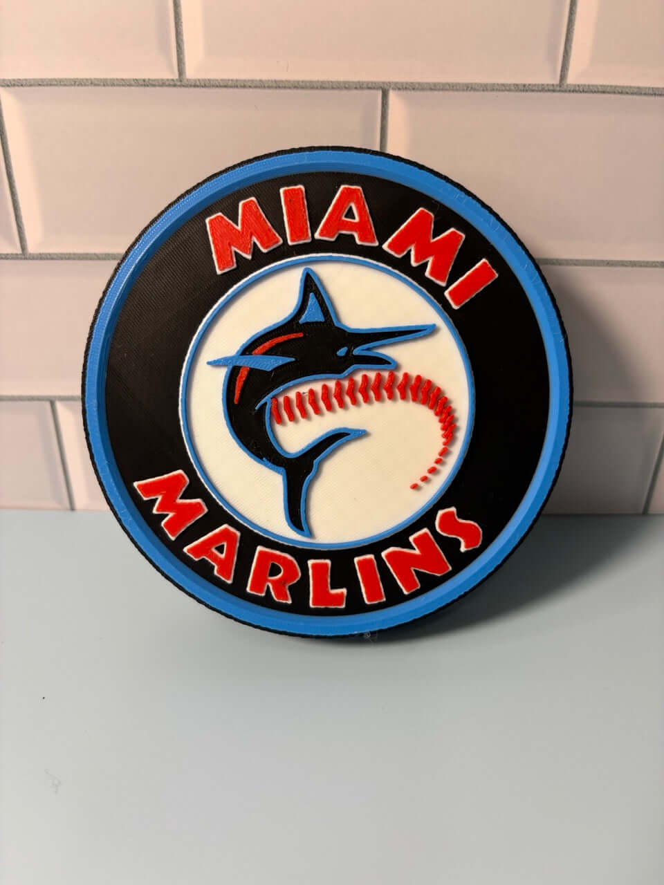 Florida Marlins 3D logo stash box in vibrant colors, perfect customizable fan gift, made from high quality materials.