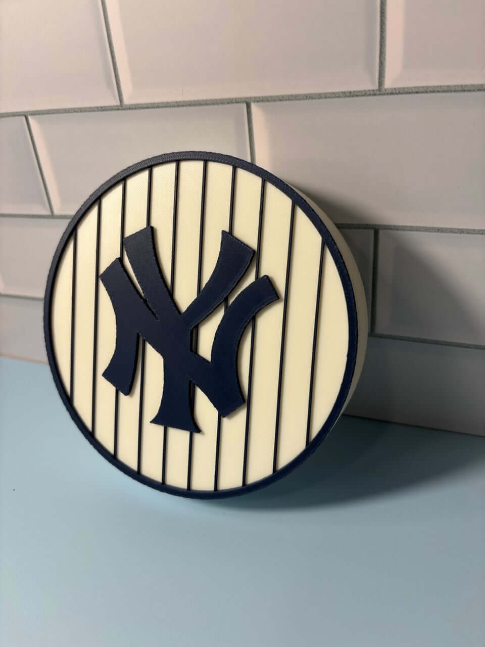 NY Yankees 3D logo stash box, multicolor printed high quality piece for MLB fans, no assembly required.