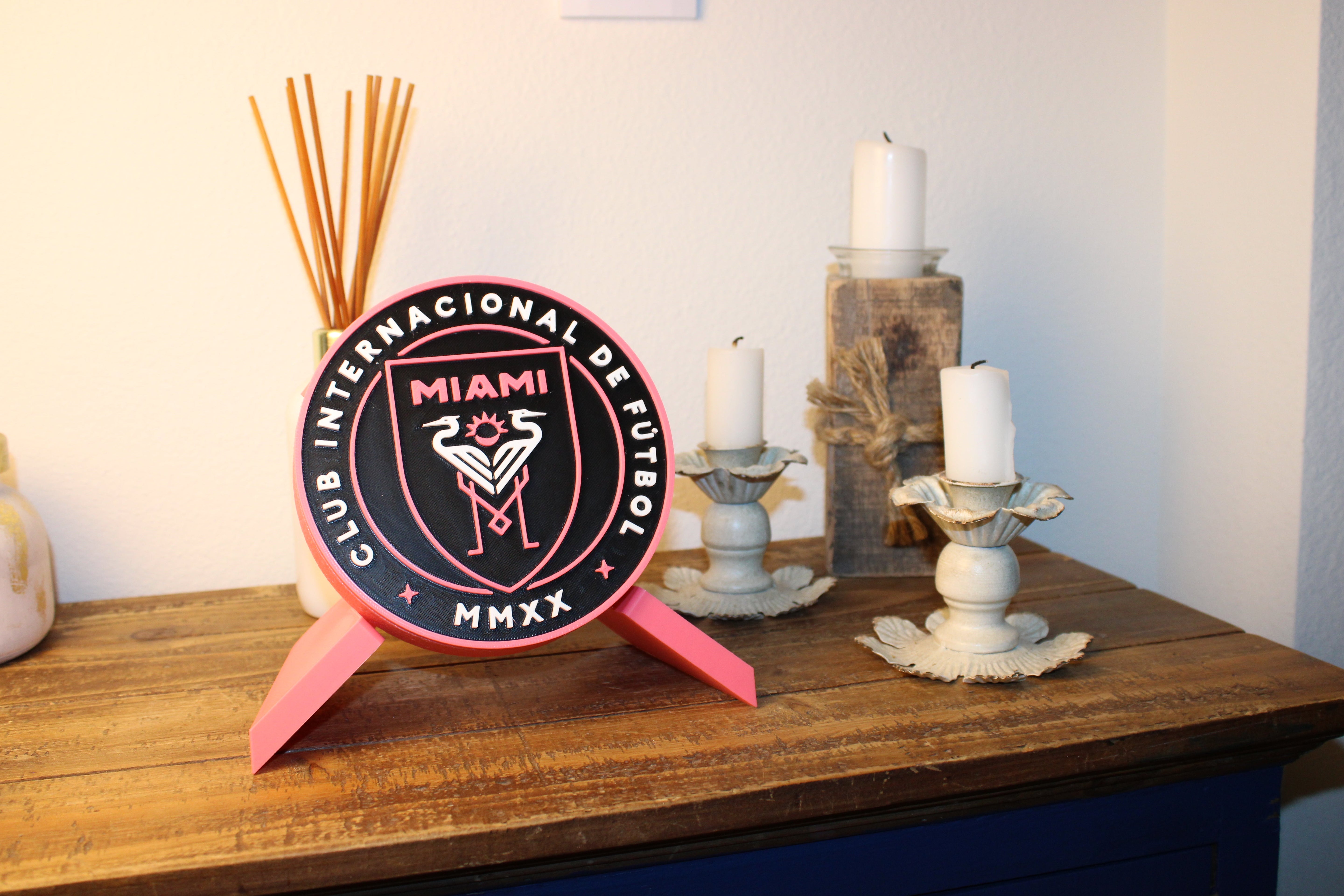 Inter Miami 3D Printed Emblem – Stylish Decor for Messi Fans & Soccer Lovers Tiki-Taka3D
