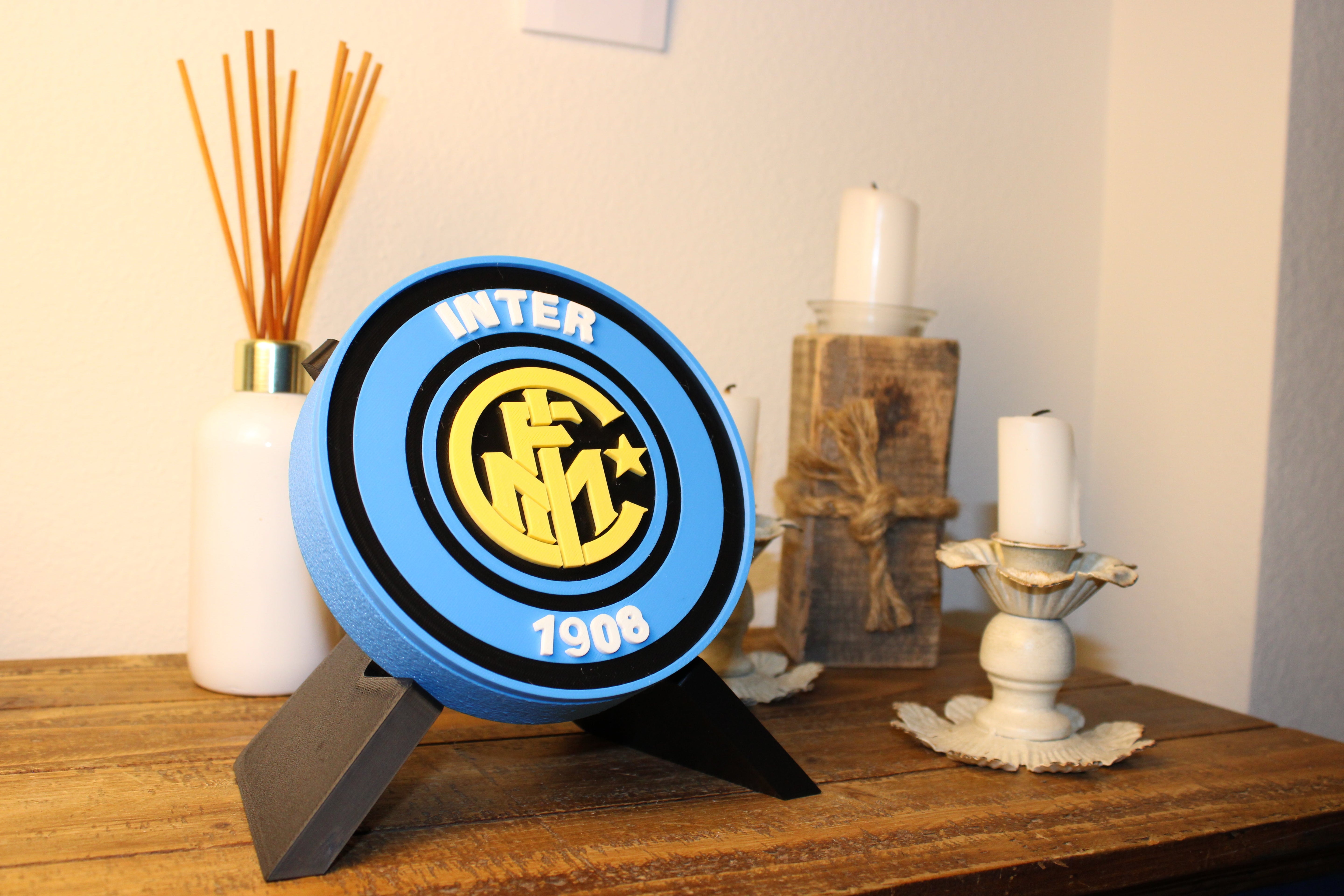 Inter Milan Retro 3D Printed Emblem – Custom Decor for True Nerazzurri Fans Tiki-Taka3D