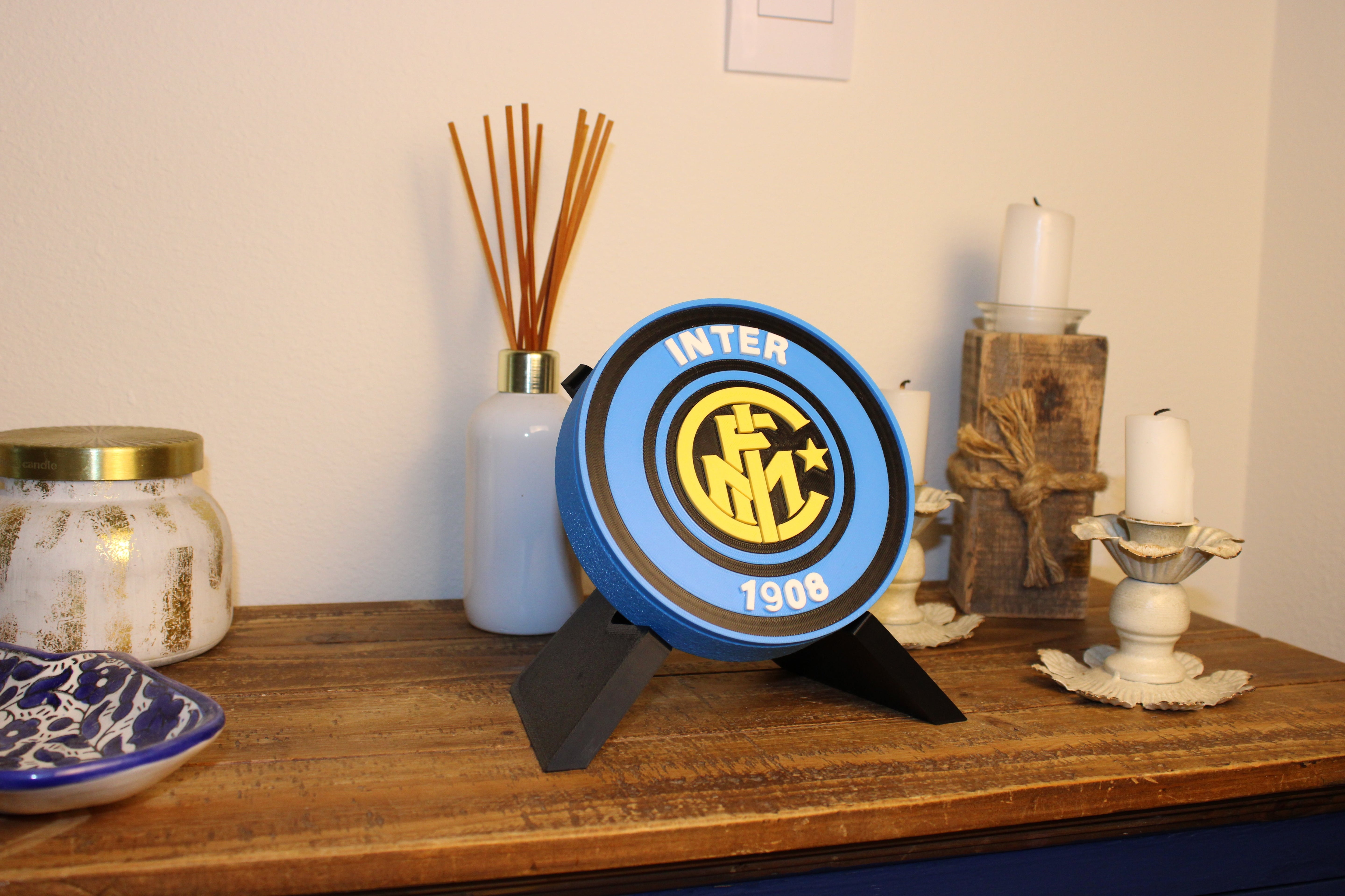 Inter Milan Retro 3D Printed Emblem – Custom Decor for True Nerazzurri Fans Tiki-Taka3D