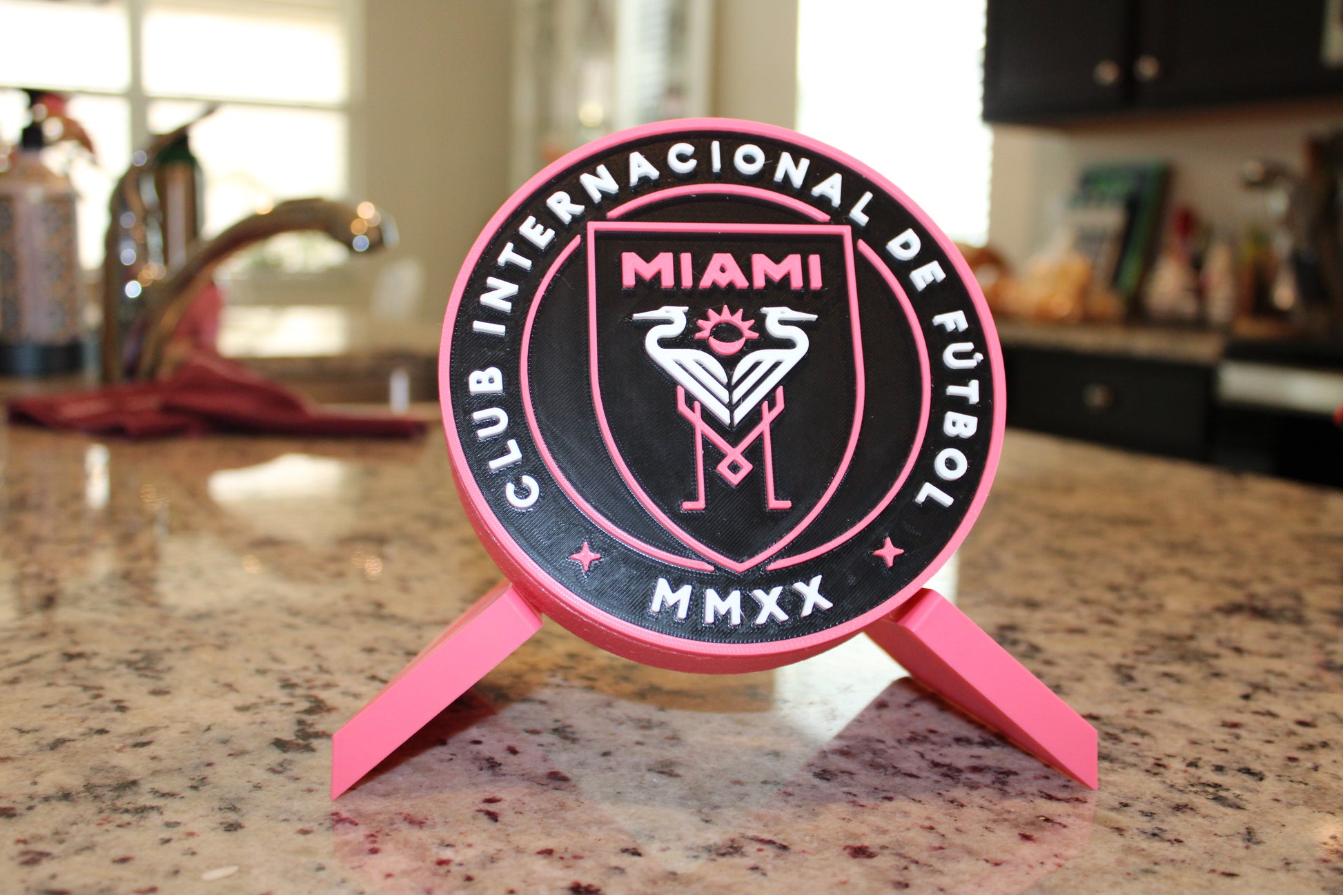 Inter Miami 3D Printed Emblem – Stylish Decor for Messi Fans & Soccer Lovers Tiki-Taka3D
