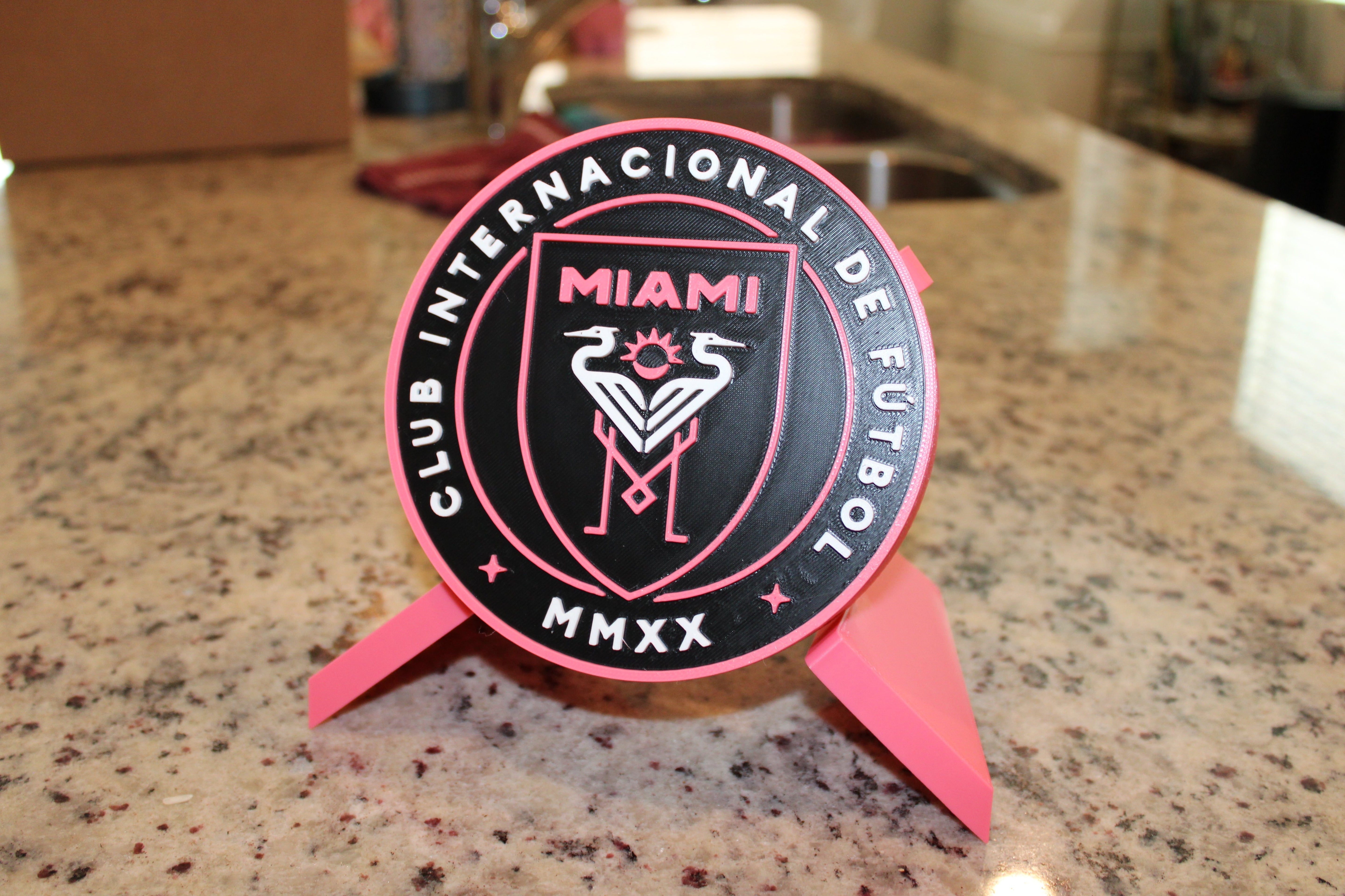Inter Miami 3D Printed Emblem – Stylish Decor for Messi Fans & Soccer Lovers Tiki-Taka3D