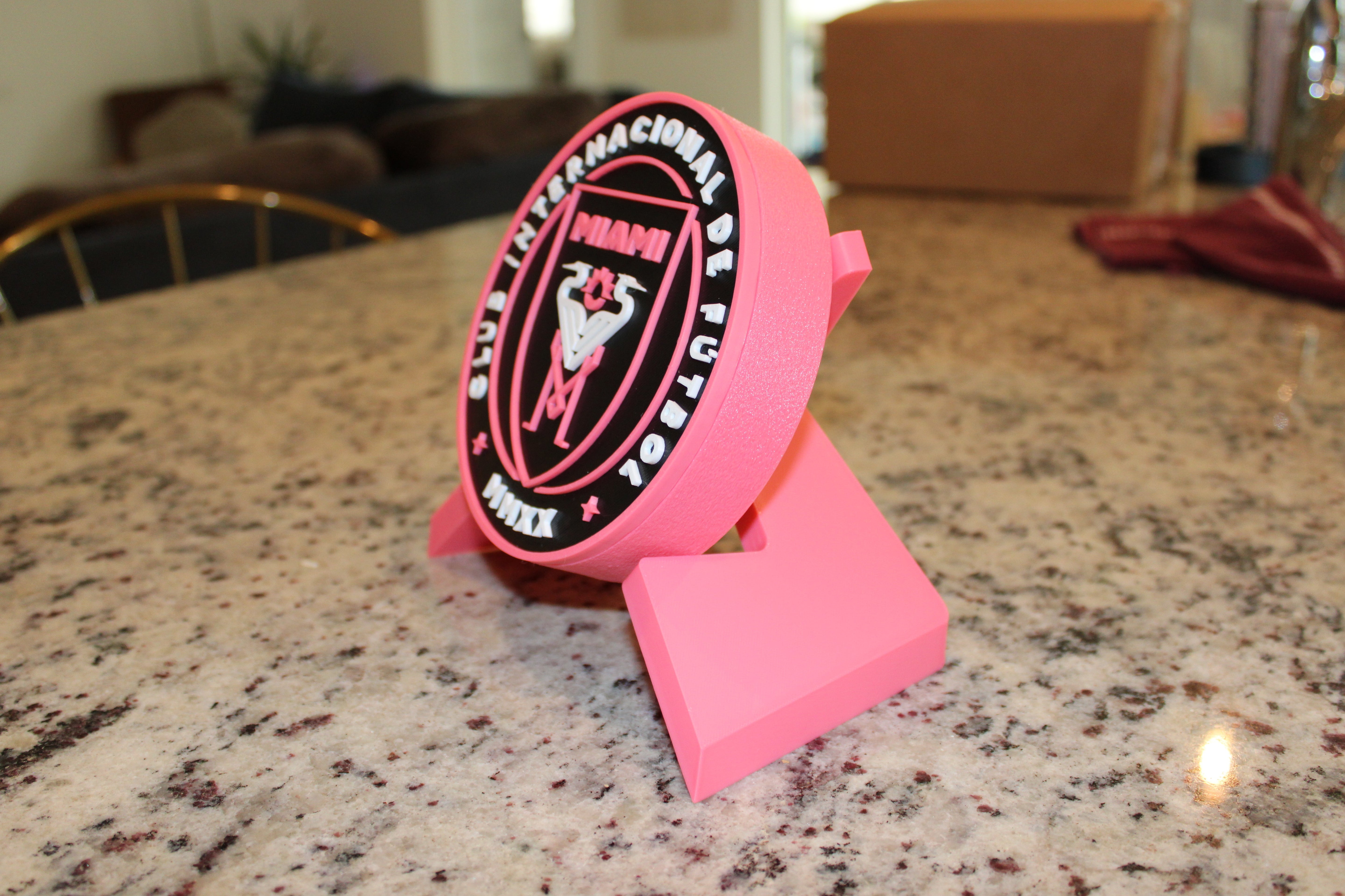 Inter Miami 3D Printed Emblem – Stylish Decor for Messi Fans & Soccer Lovers Tiki-Taka3D