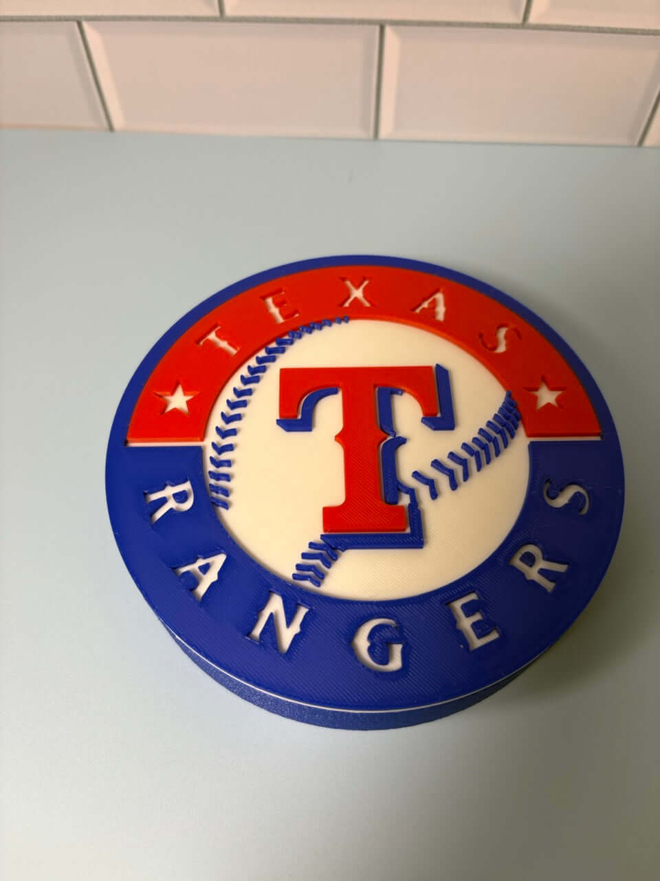 Customized Texas Rangers 3D Logo Stash Box: Unique MLB Baseball Fan Gift Tiki-Taka3D