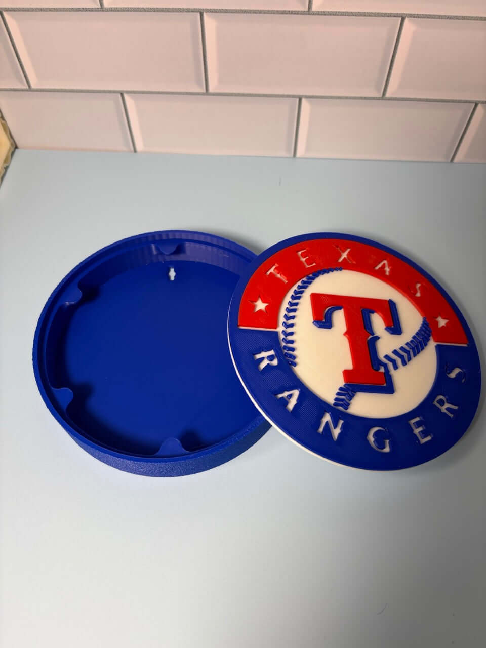 Customized Texas Rangers 3D Logo Stash Box: Unique MLB Baseball Fan Gift Tiki-Taka3D