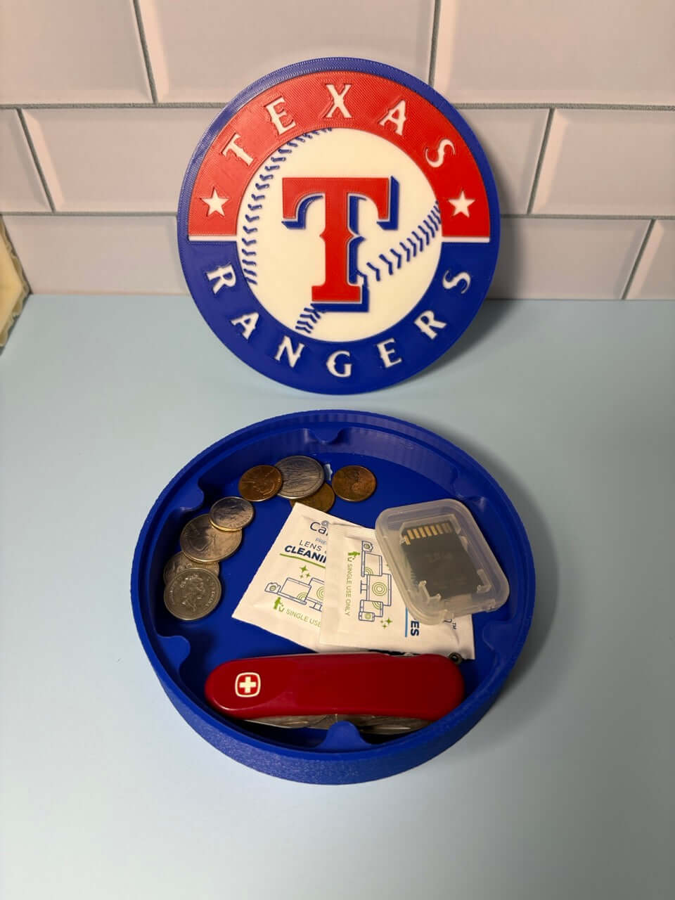 Customized Texas Rangers 3D Logo Stash Box: Unique MLB Baseball Fan Gift Tiki-Taka3D