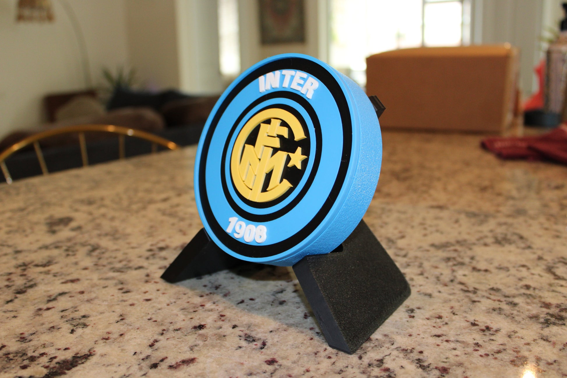 Inter Milan Retro 3D Printed Emblem – Custom Decor for True Nerazzurri Fans Tiki-Taka3D