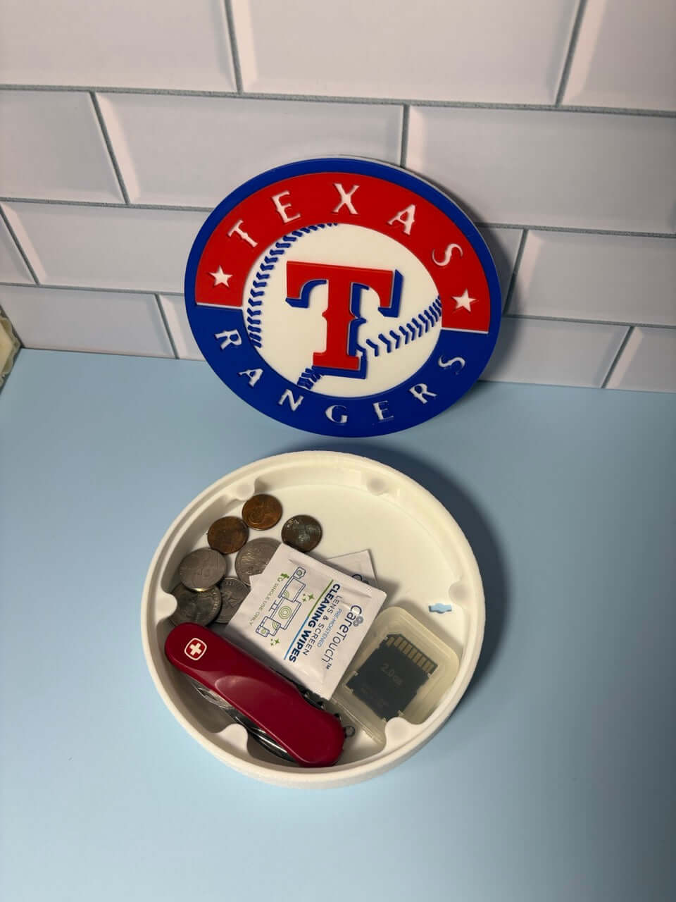 Customized Texas Rangers 3D Logo Stash Box: Unique MLB Baseball Fan Gift Tiki-Taka3D