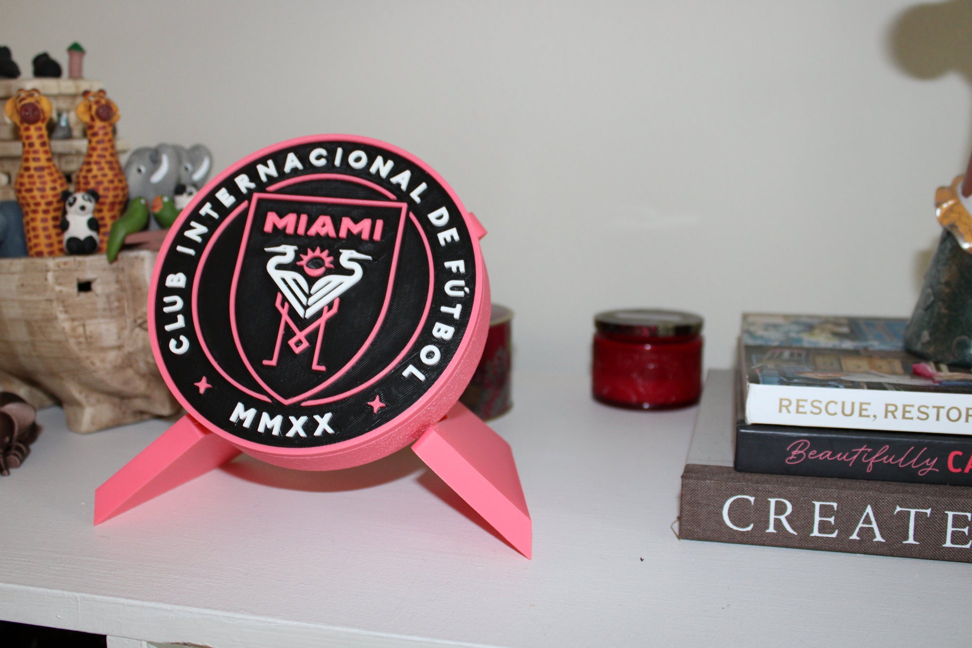 Inter Miami 3D Printed Emblem – Stylish Decor for Messi Fans & Soccer Lovers Tiki-Taka3D
