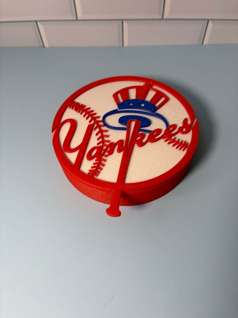 Customized New York Yankees 3D Printed Plaque: Unique MLB Baseball Fan Gift for Sports Decor Tiki-Taka3D