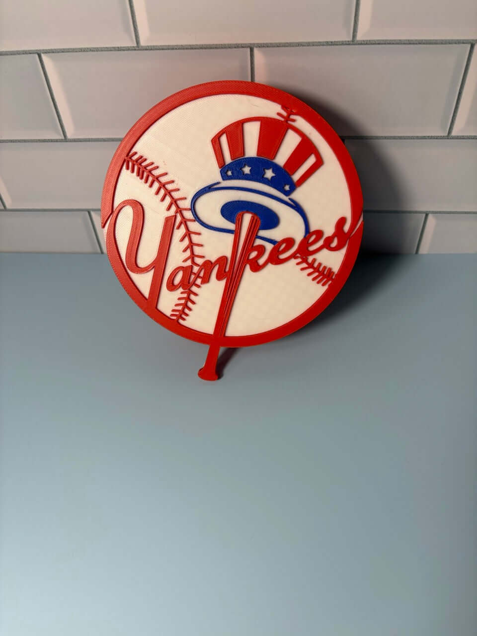 Customized New York Yankees 3D Printed Plaque: Unique MLB Baseball Fan Gift for Sports Decor Tiki-Taka3D