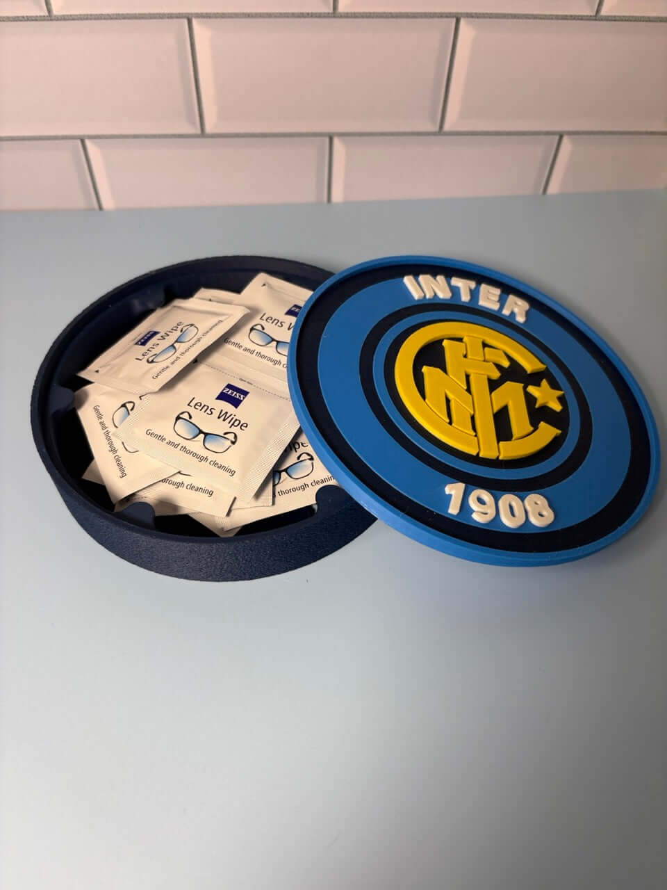 Inter Milan Retro 3D Printed Emblem – Custom Decor for True Nerazzurri Fans Tiki-Taka3D