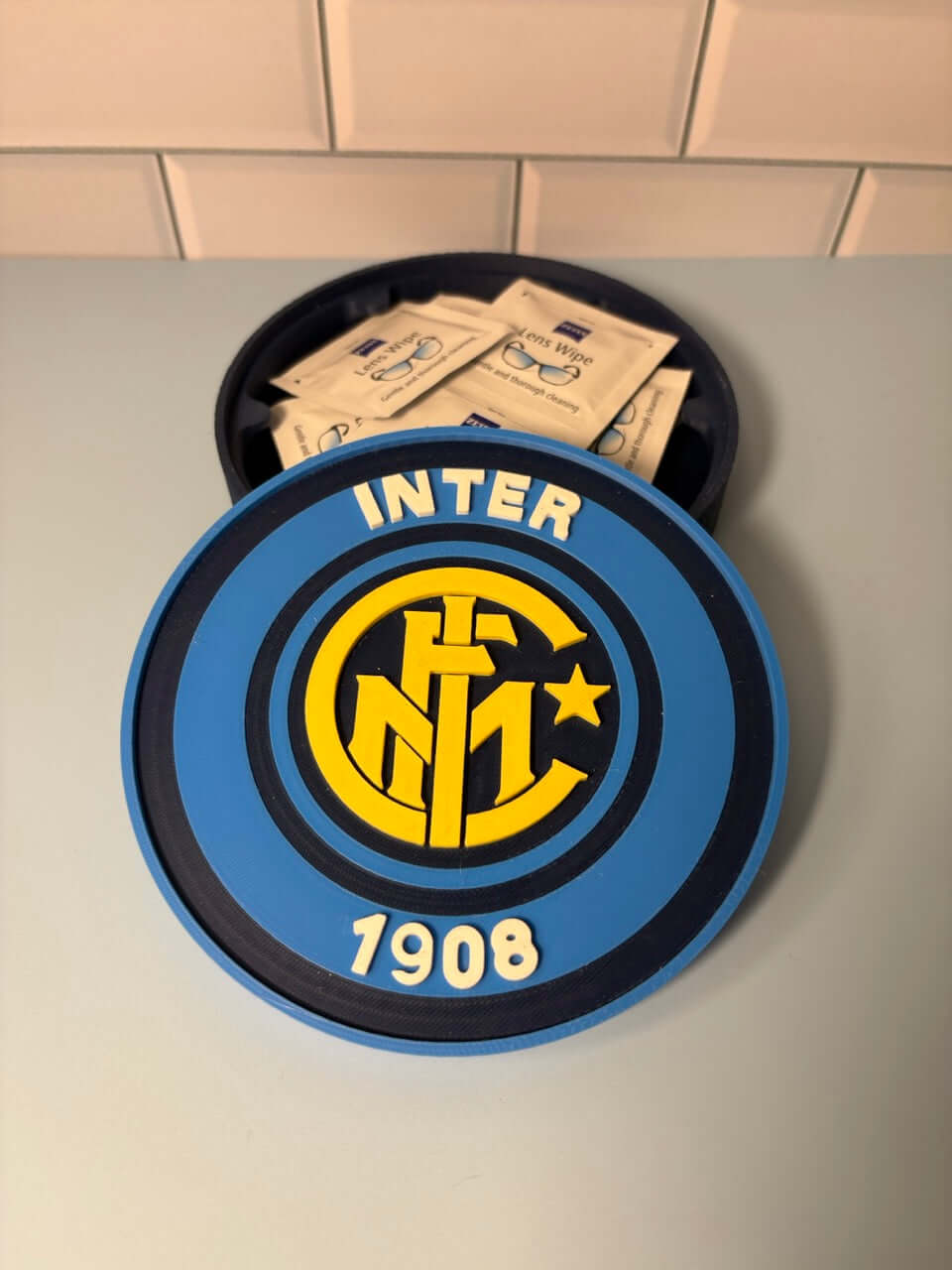 Inter Milan Retro 3D Printed Emblem – Custom Decor for True Nerazzurri Fans Tiki-Taka3D